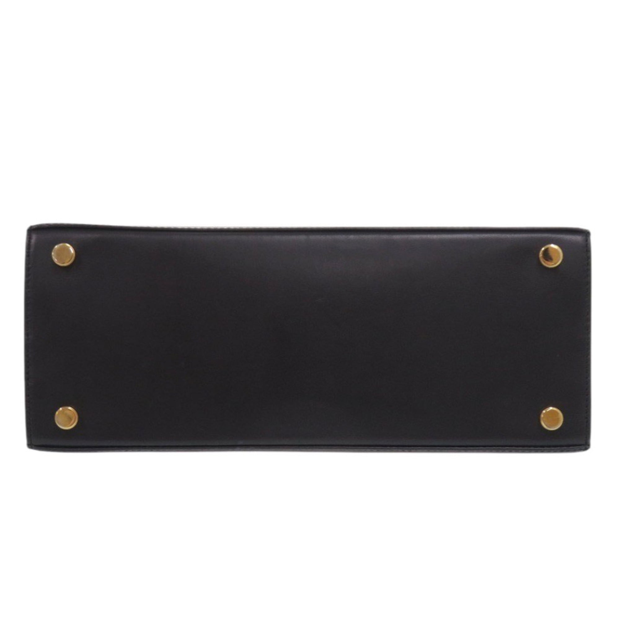 Salvatore Ferragamo Black Navy Leather Handbag Shoulder Bag (Pre-Owned)