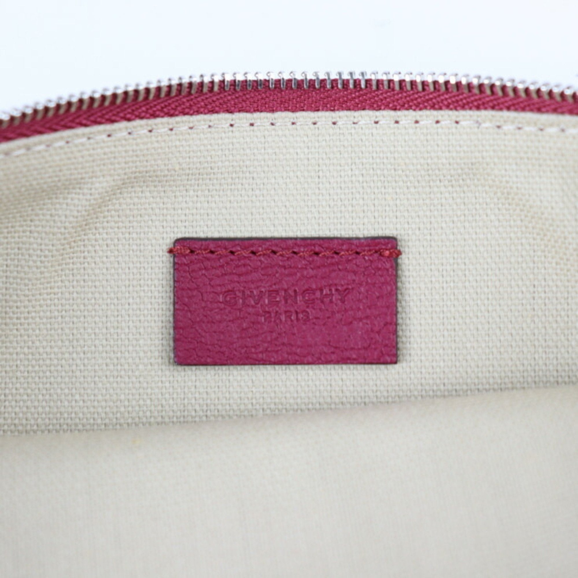 Givenchy Bordeaux Leather Clutch Bag Handbag Pouch (Pre-Owned)