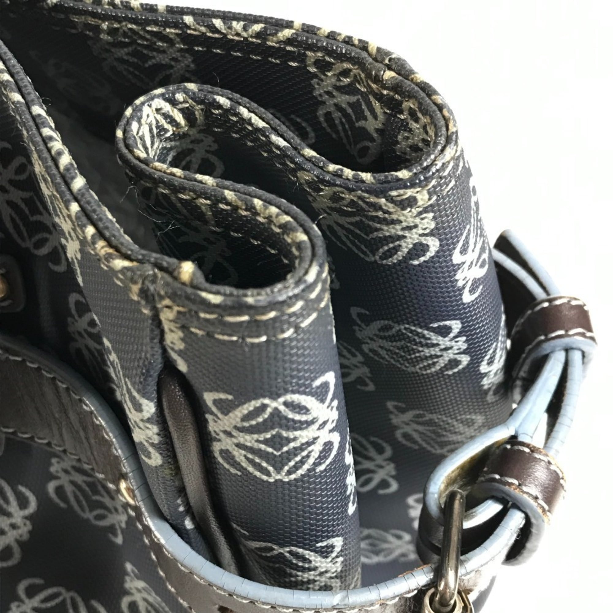 Loewe Blue Brown Pvc Leather Shoulder Bag Tote Bag (Pre-Owned)
