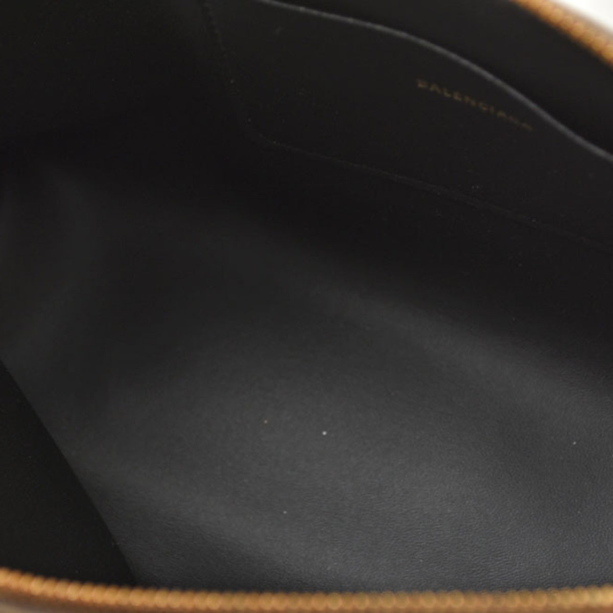 Balenciaga Brown Coated Canvas Pouch (Pre-Owned)