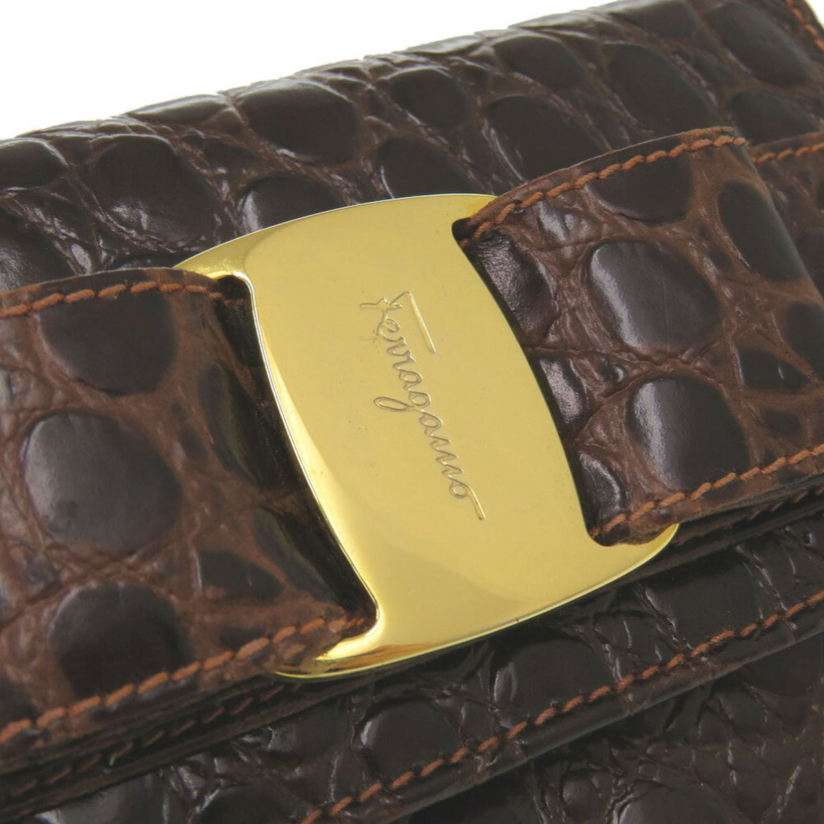 Salvatore Ferragamo Brown Leather Shoulder Bag (Pre-Owned)