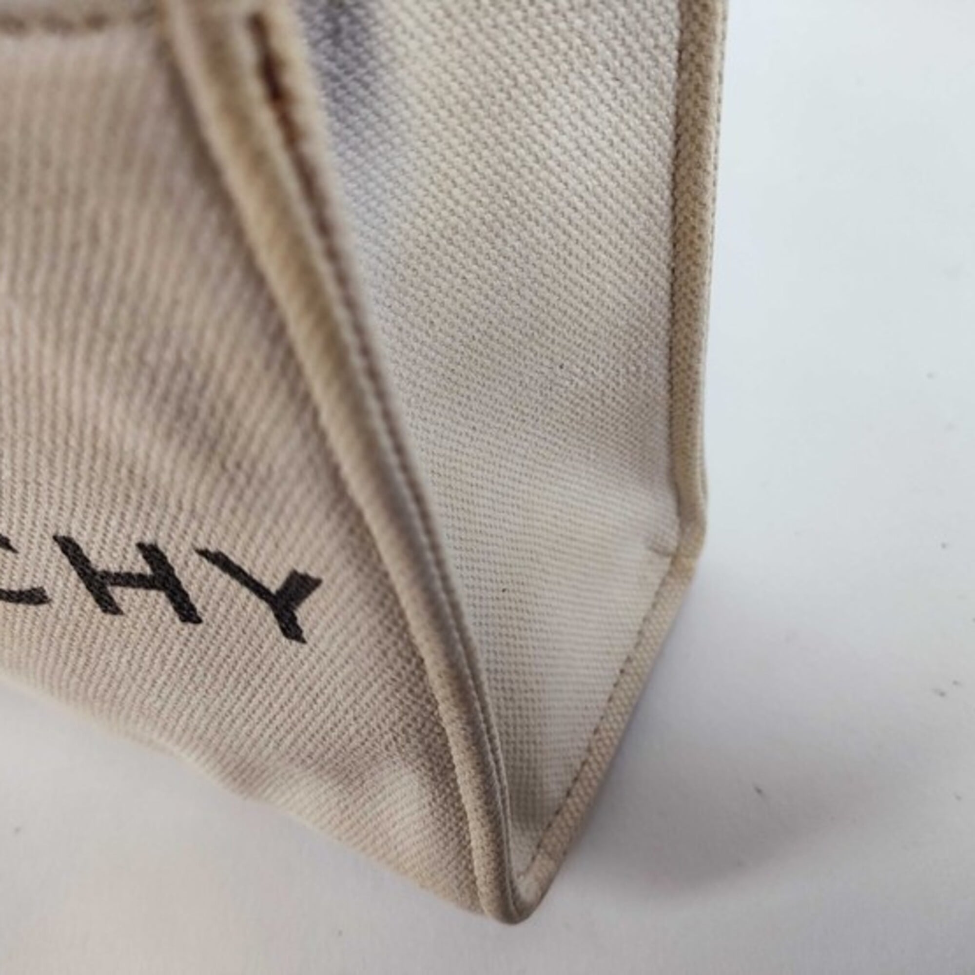 Givenchy Beige Black Canvas Leather Handbag Shoulder Bag Tote Bag (Pre-Owned)