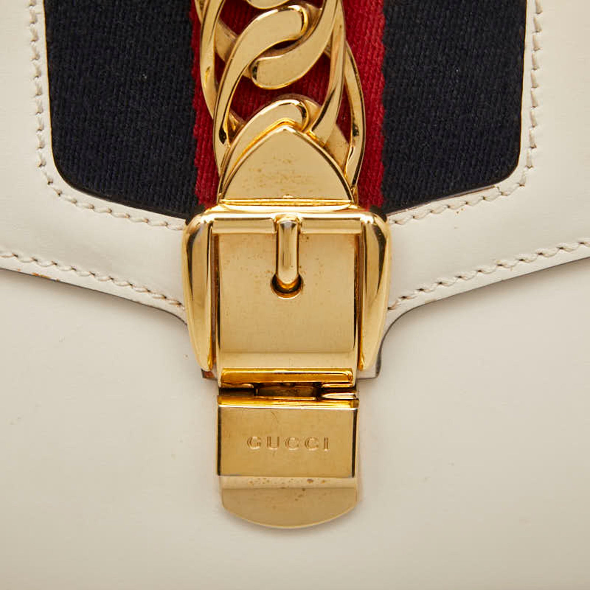 Gucci Ivory White Leather Handbag Shoulder Bag (Pre-Owned)