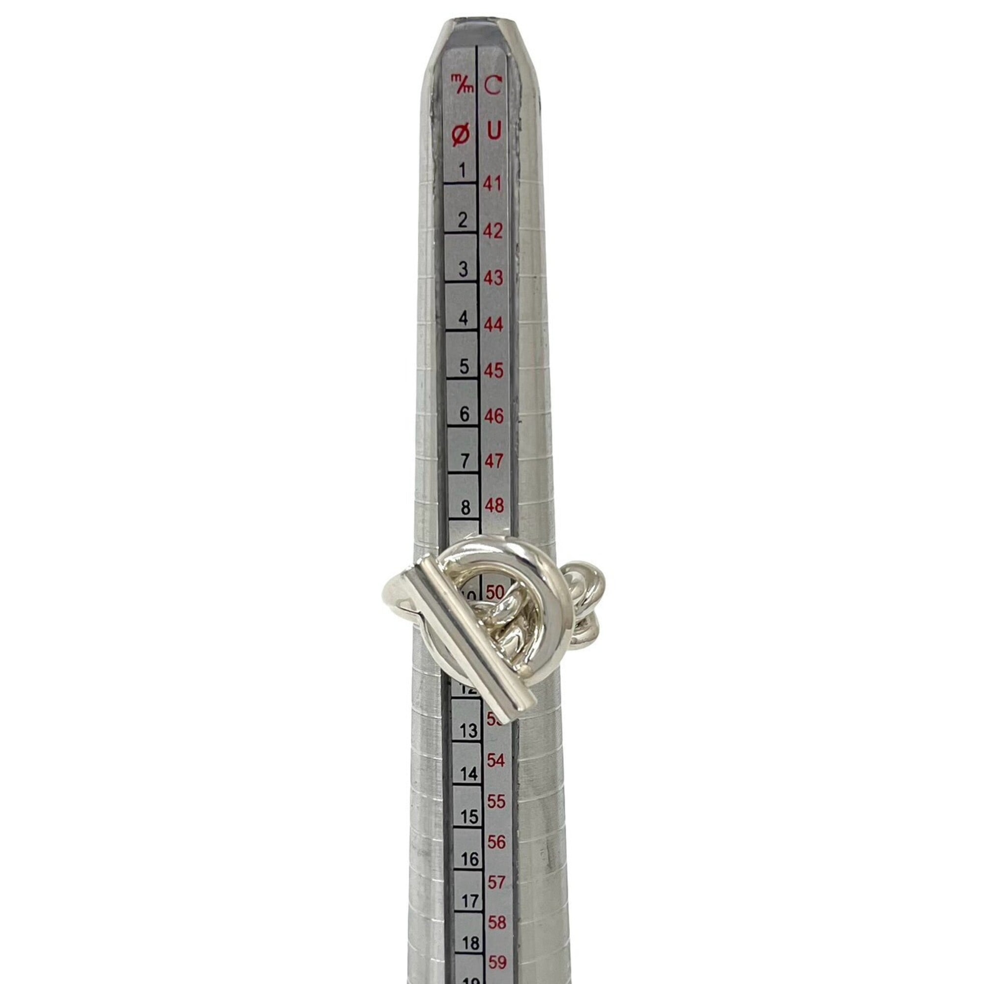 Hermes Silver Silver 925 Band Ring (Pre-Owned)