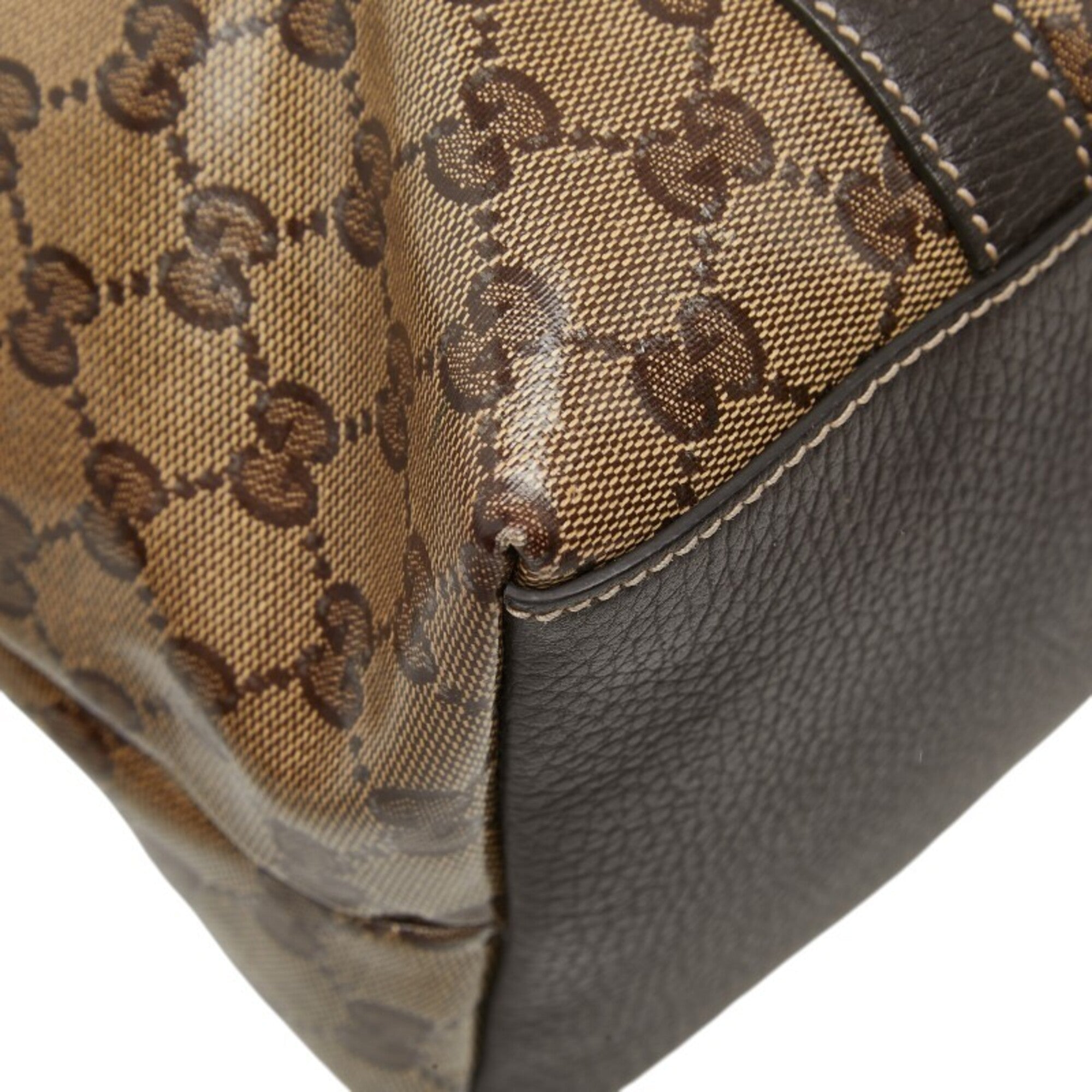 Gucci Brown Leather Handbag Shoulder Bag (Pre-Owned)