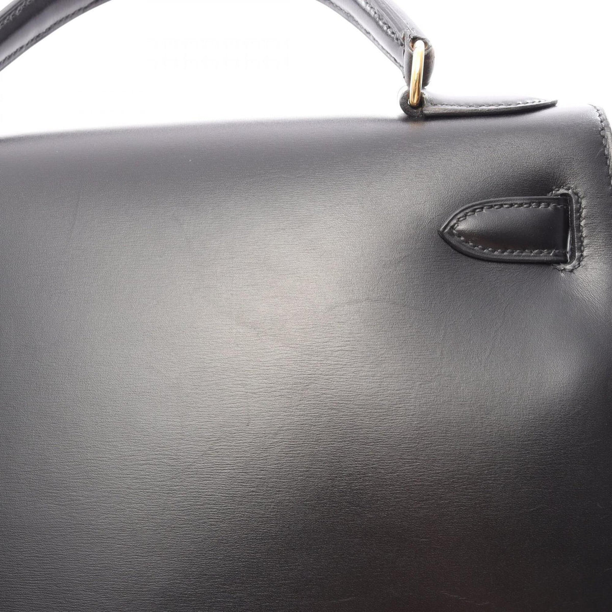 Hermes Black Box Calf Leather Handbag (Pre-Owned)