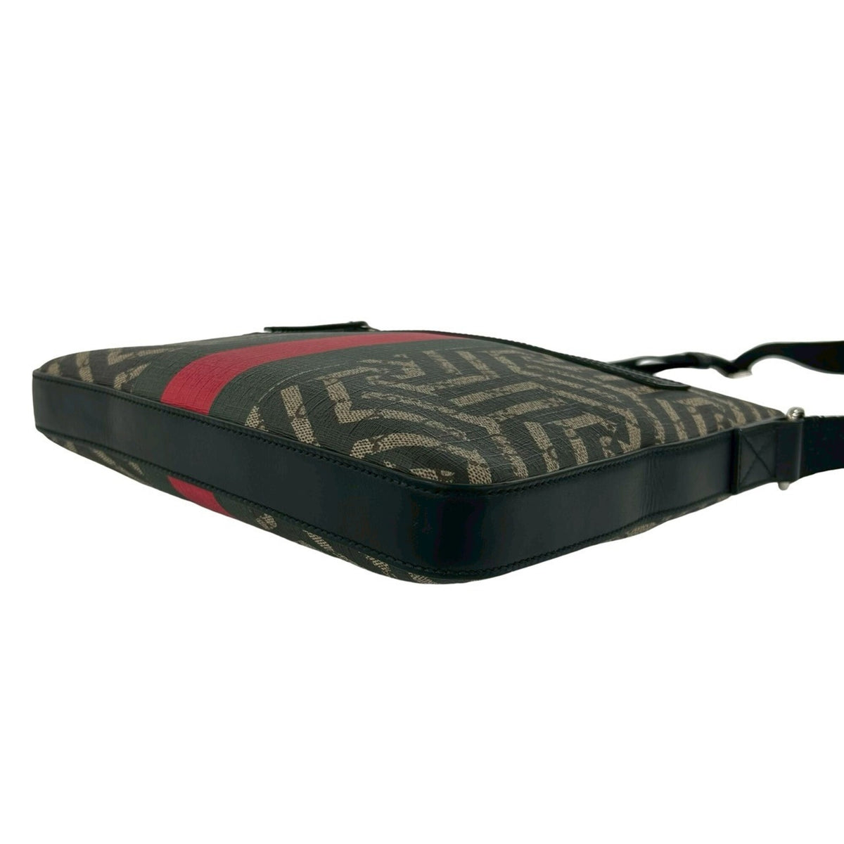 Gucci Black Green Red Color Elastane Leather Shoulder Bag (Pre-Owned)