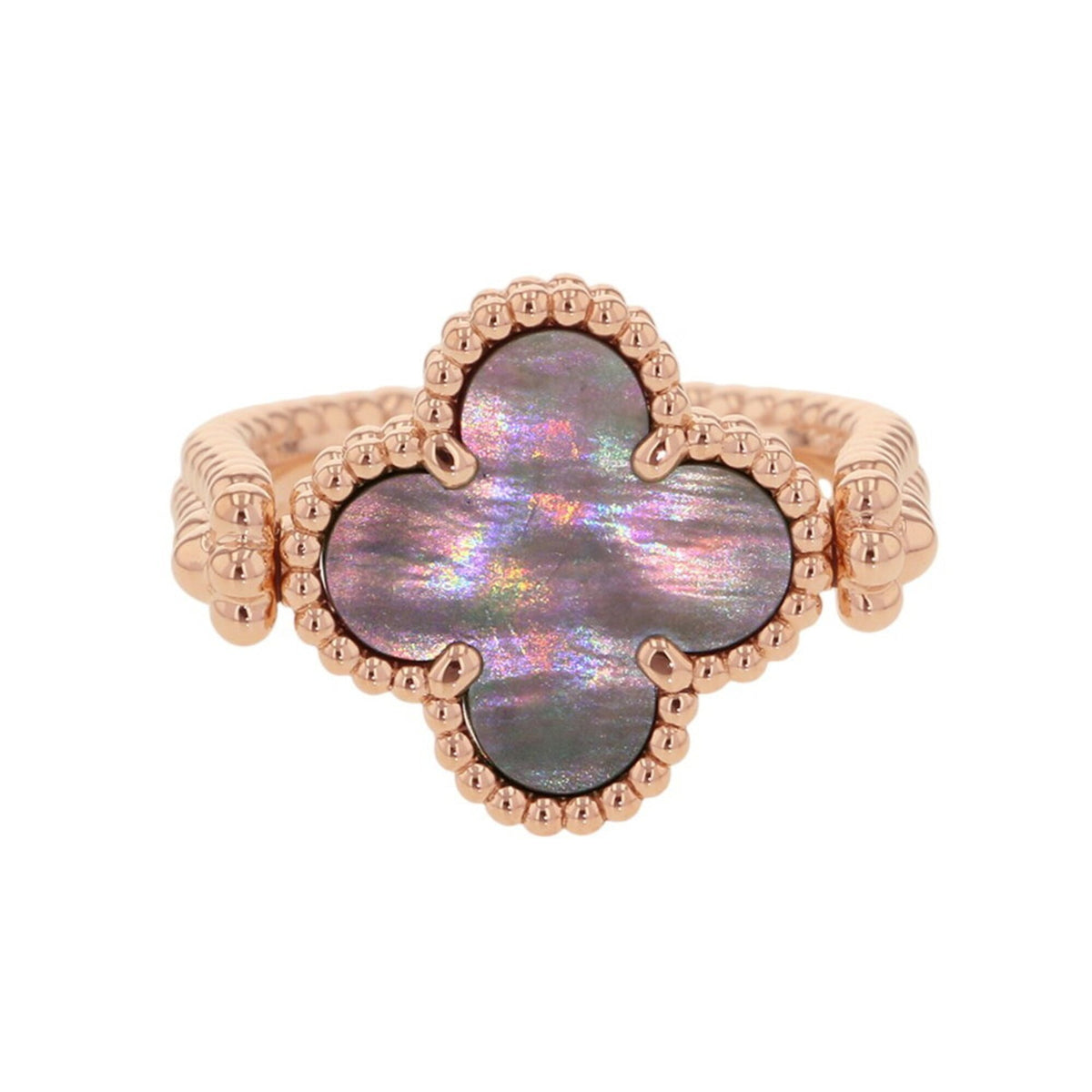 Van Cleef & Arpels Pink Gold Gray Pink Gold (18K) Band Ring (Pre-Owned)