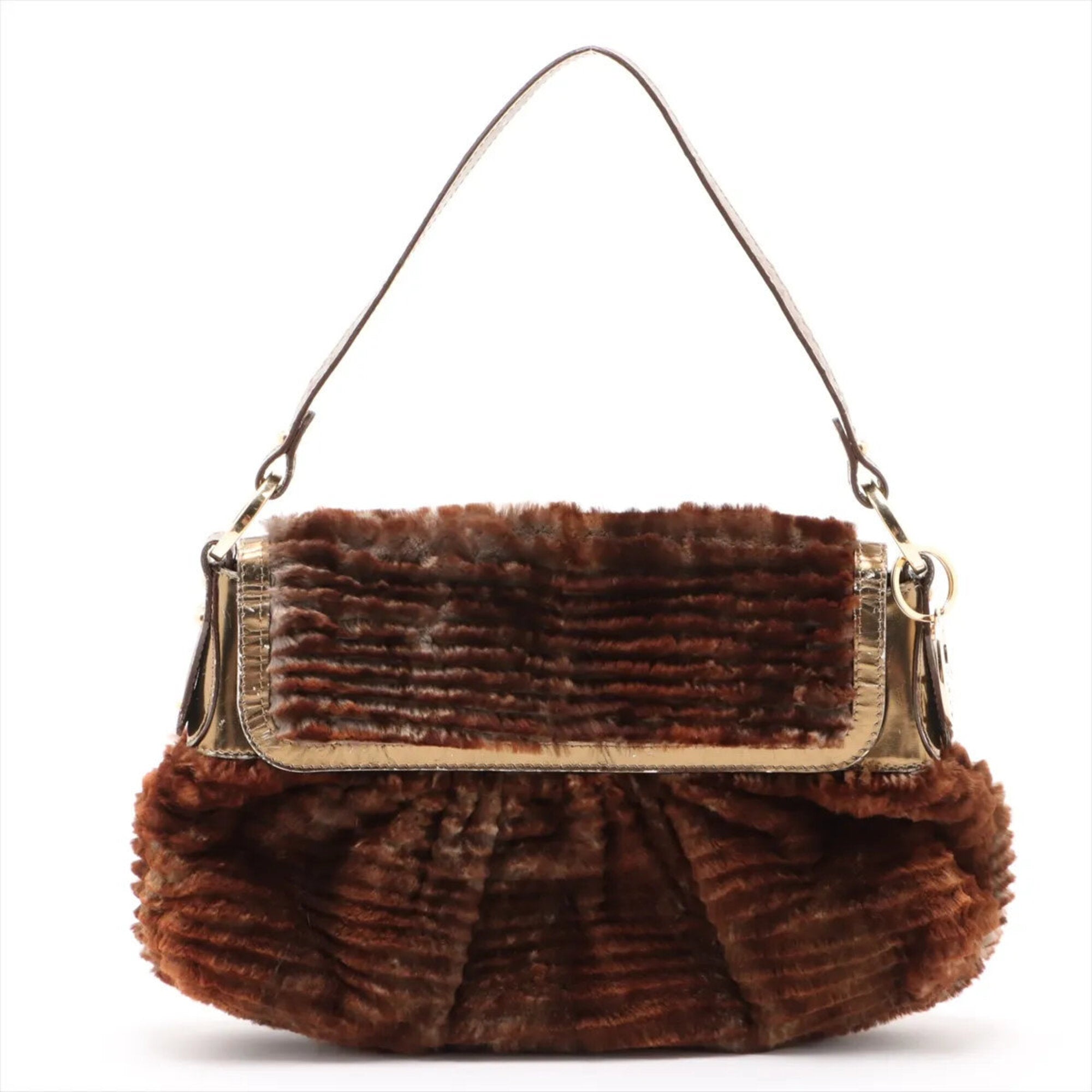 Fendi Brown Leather Handbag Shoulder Bag (Pre-Owned)