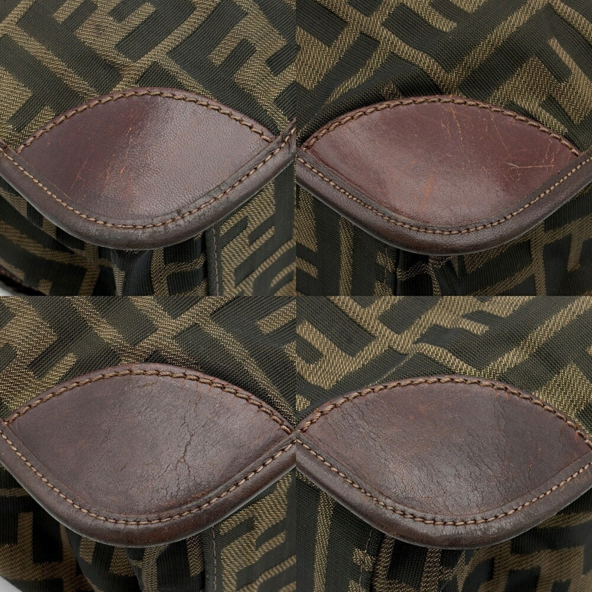 Fendi Brown Canvas Leather Tote Bag (Pre-Owned)