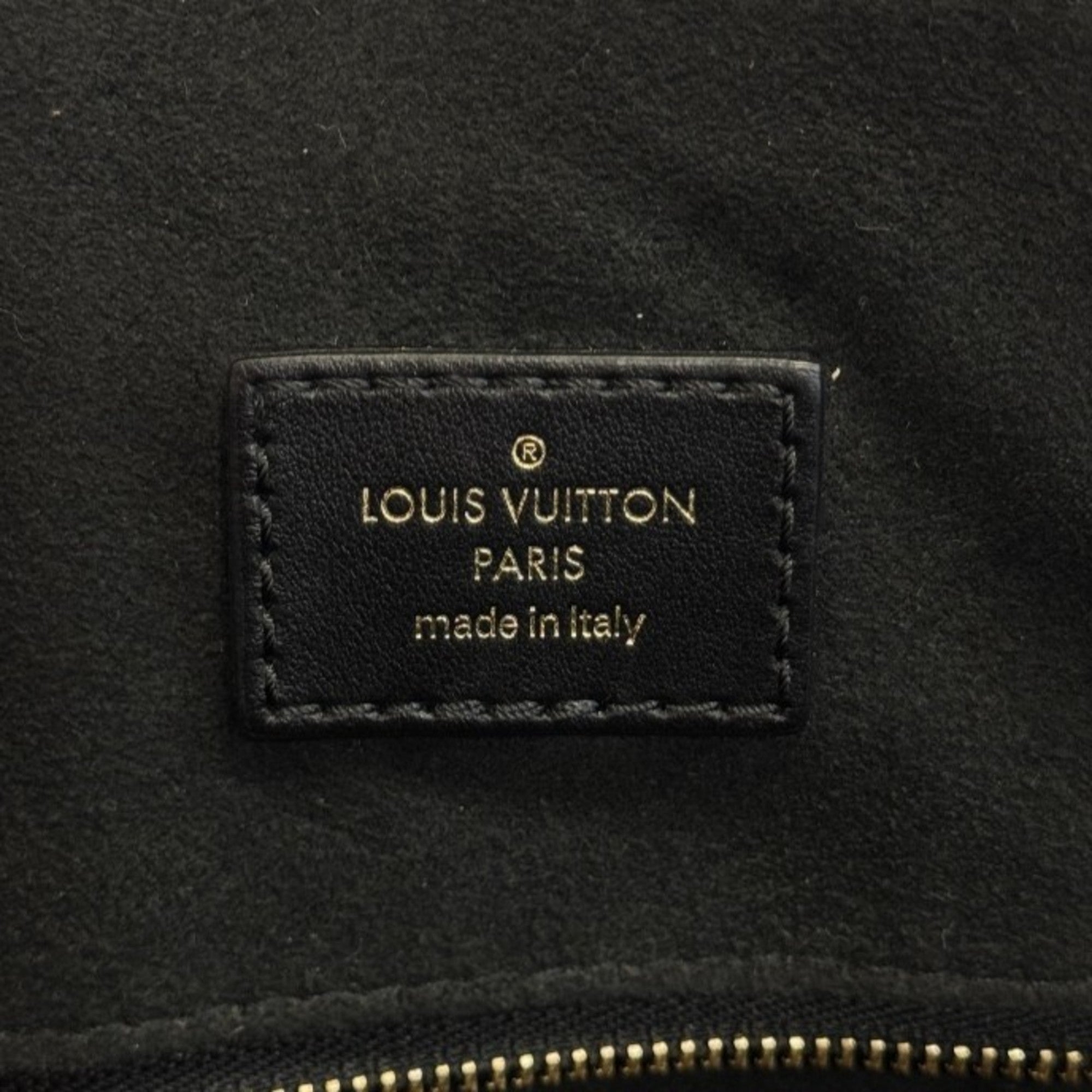 Louis Vuitton Black Leather Handbag Tote Bag (Pre-Owned)