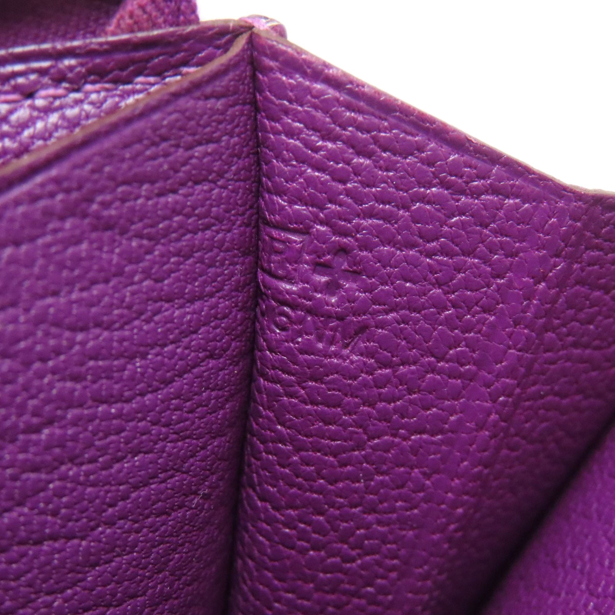 Hermes Purple Togo Leather Long Wallet (Bi-Fold) (Pre-Owned)