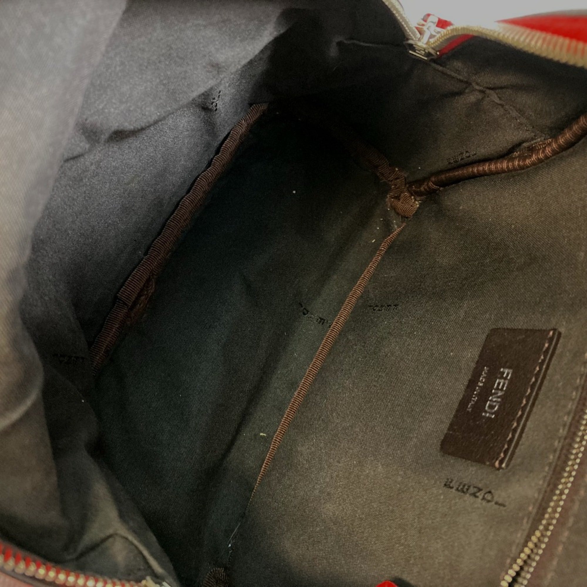 Fendi Red Leather Backpack (Pre-Owned)