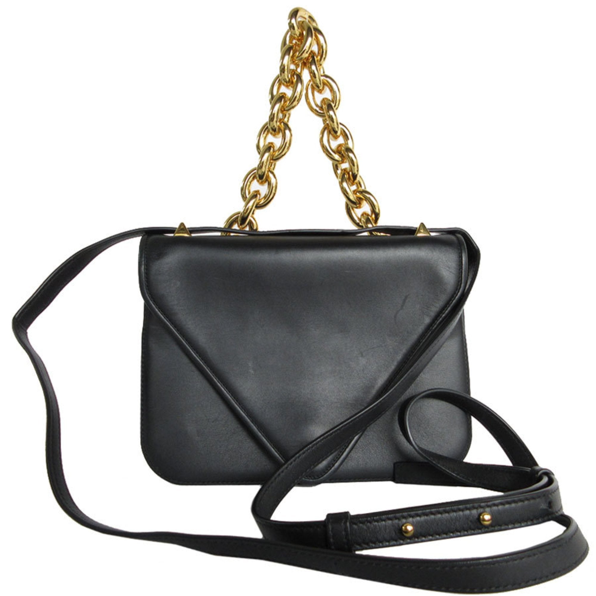 Bottega Veneta Black Leather Shoulder Bag (Pre-Owned)