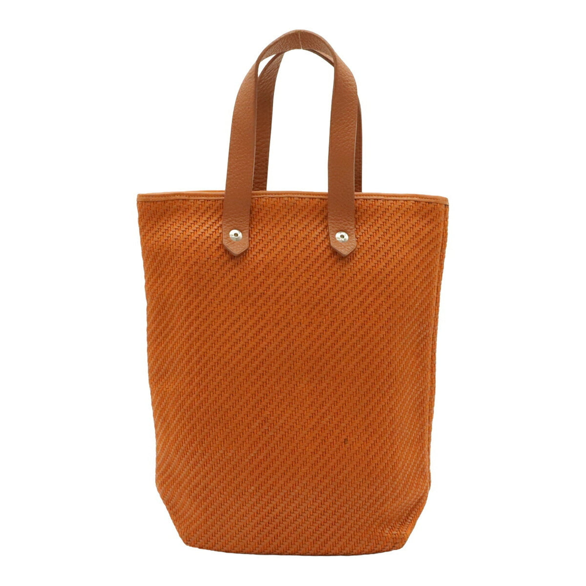 Hermes Multi-Color Orange Wool Leather Handbag Tote Bag (Pre-Owned)