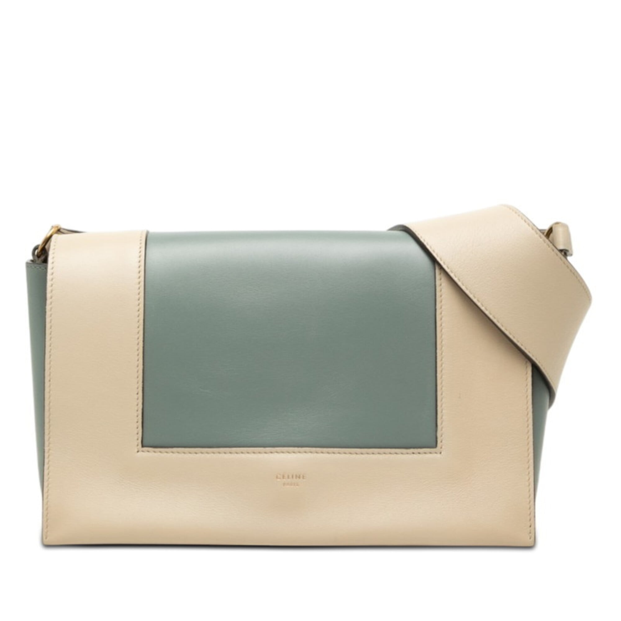 Celine Blue Grayish Leather Shoulder Bag (Pre-Owned)