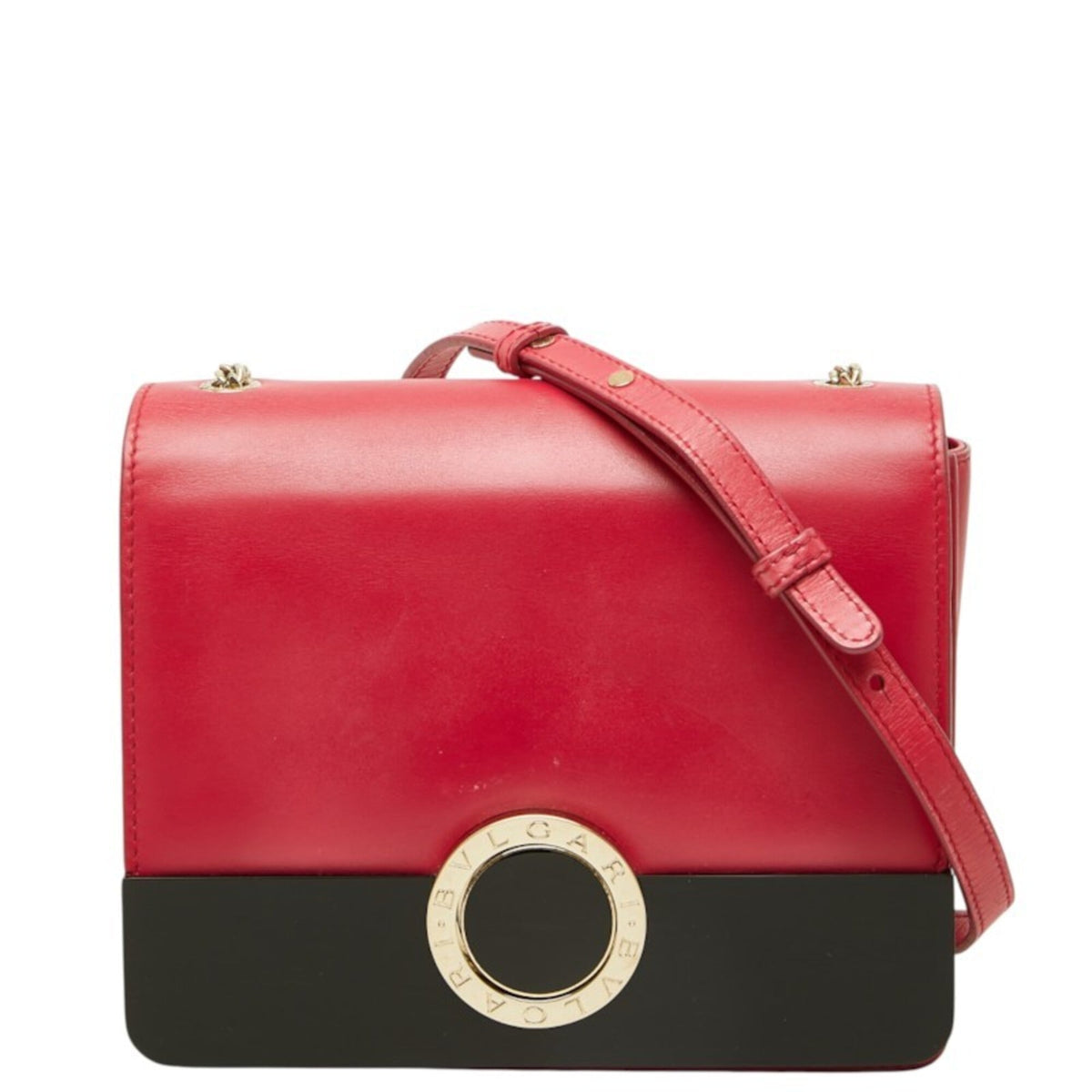 Bvlgari Pink Red Color Leather Shoulder Bag (Pre-Owned)
