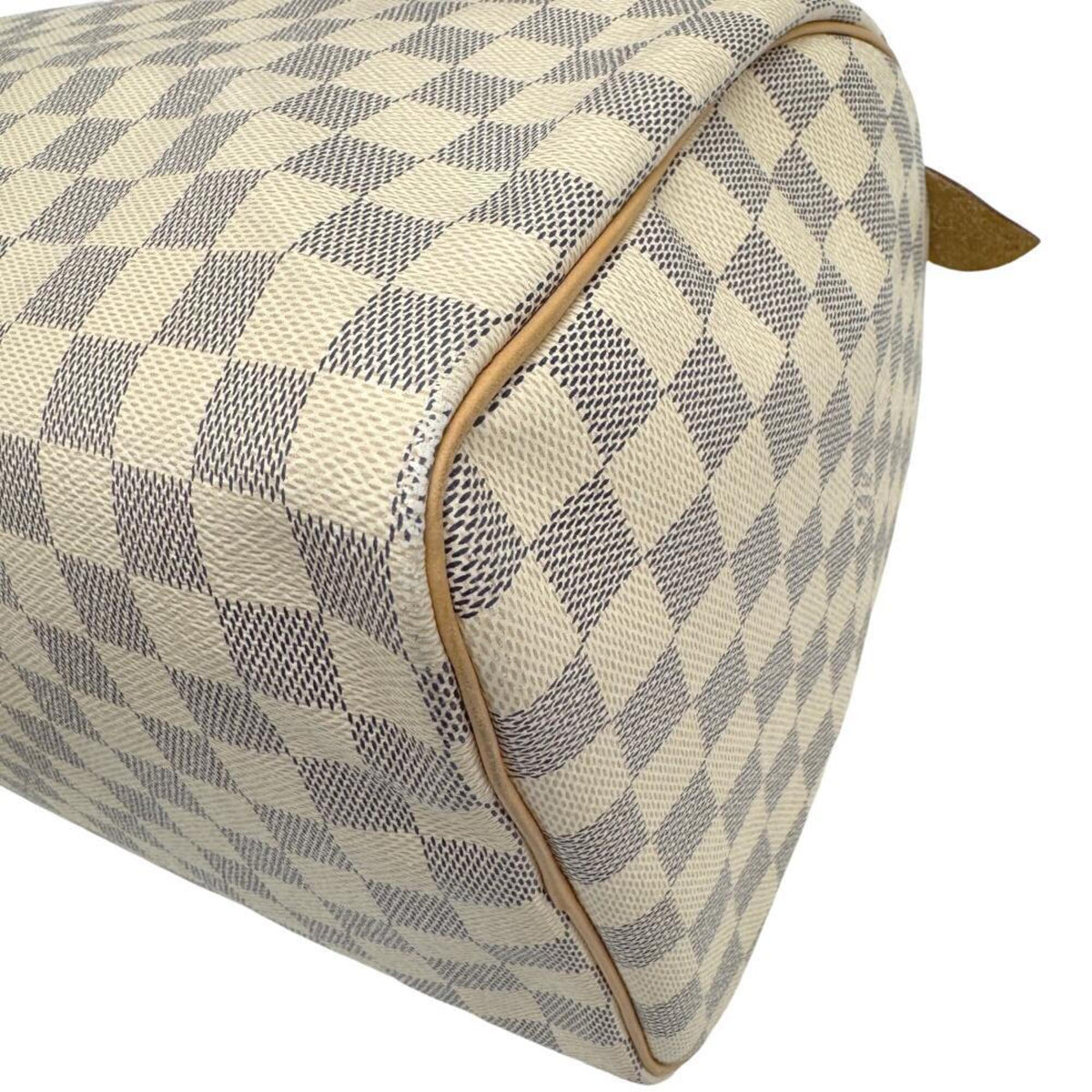 Louis Vuitton White Damier Azur Boston Bag Handbag (Pre-Owned)