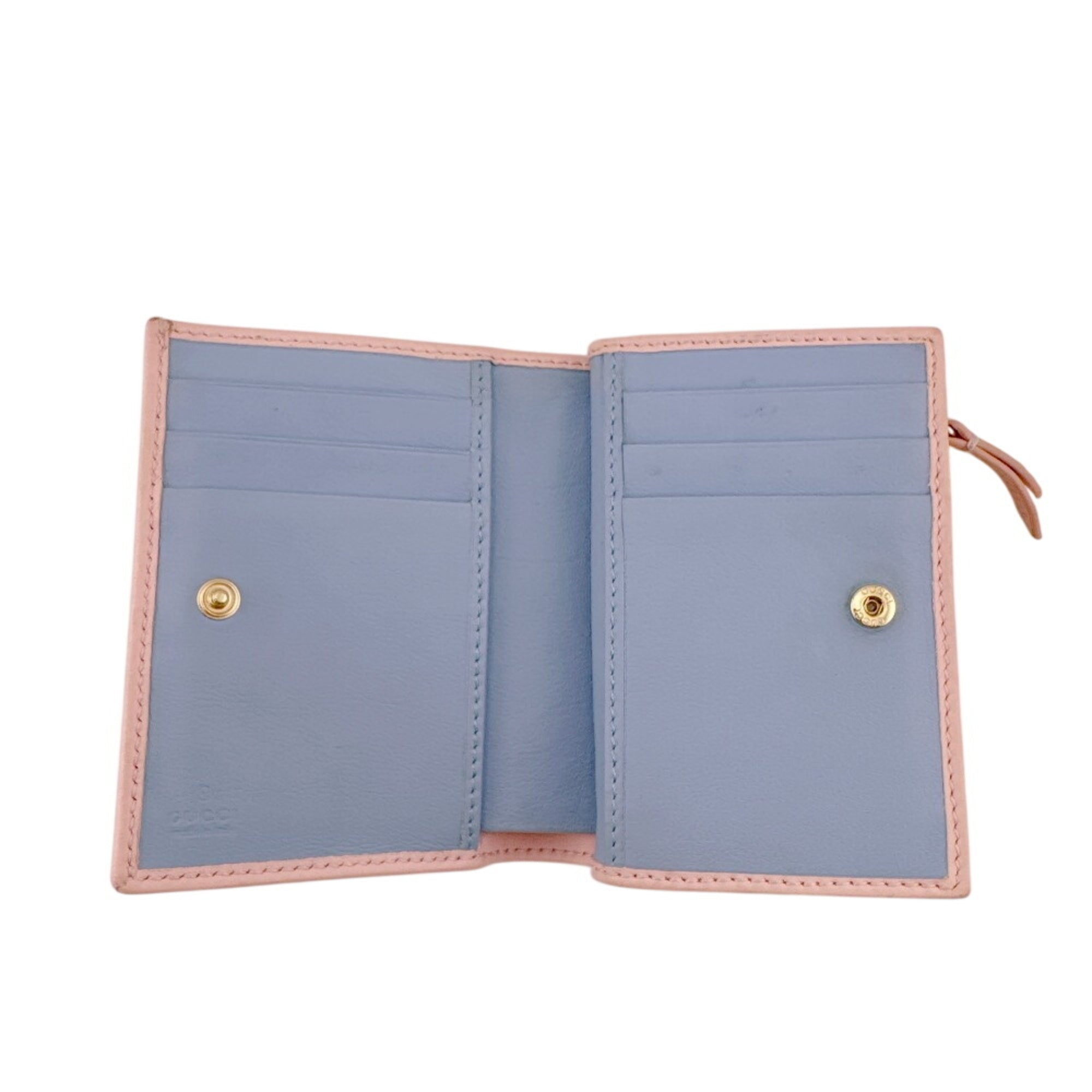 Gucci Blue Pink Leather Wallet (Bi-Fold) (Pre-Owned)