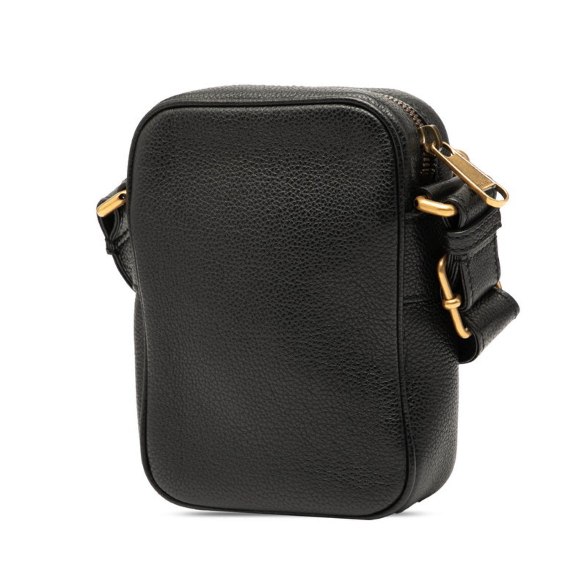 Gucci Black Multi-Color Leather Shoulder Bag (Pre-Owned)