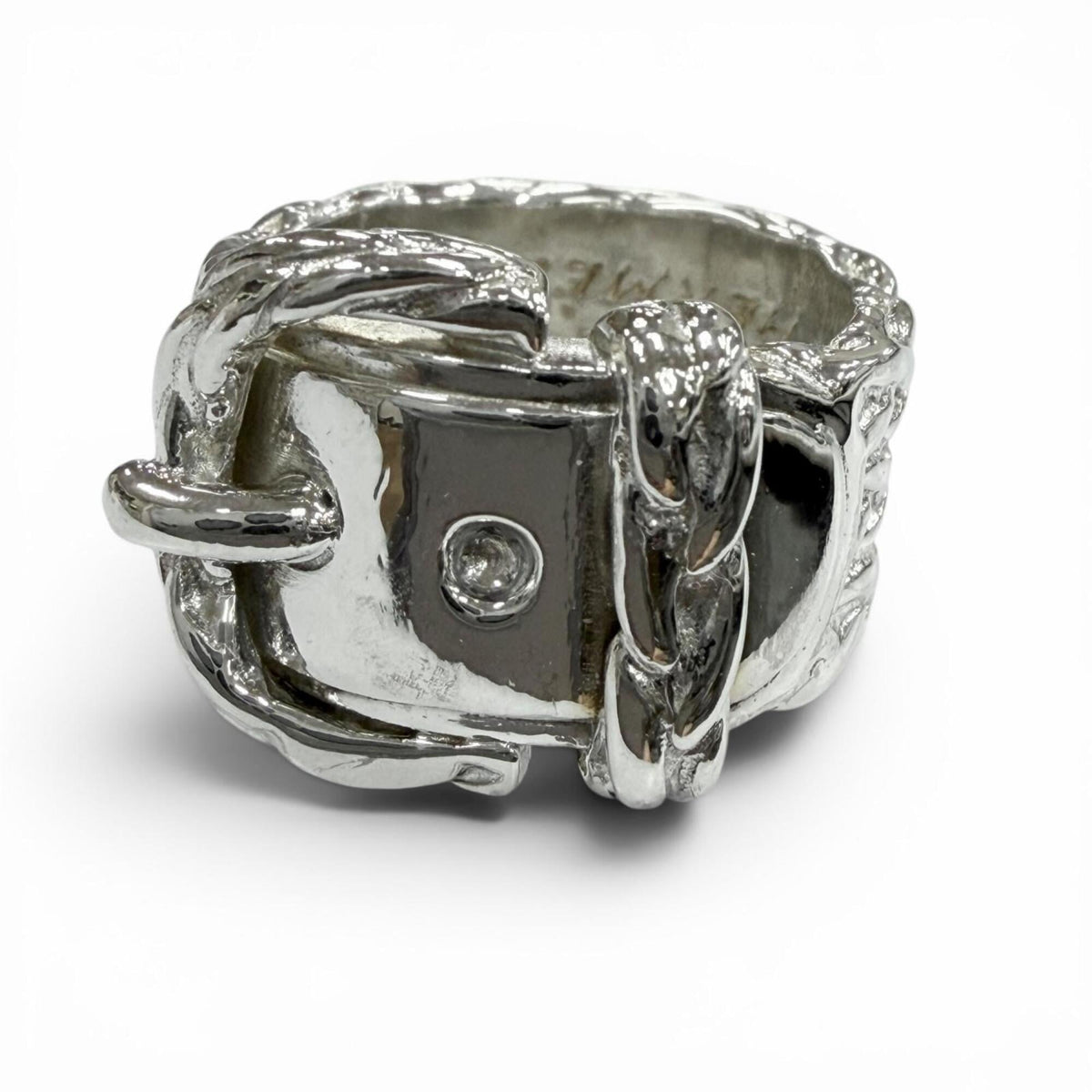 Hermes Silver Silver 925 Band Ring (Pre-Owned)