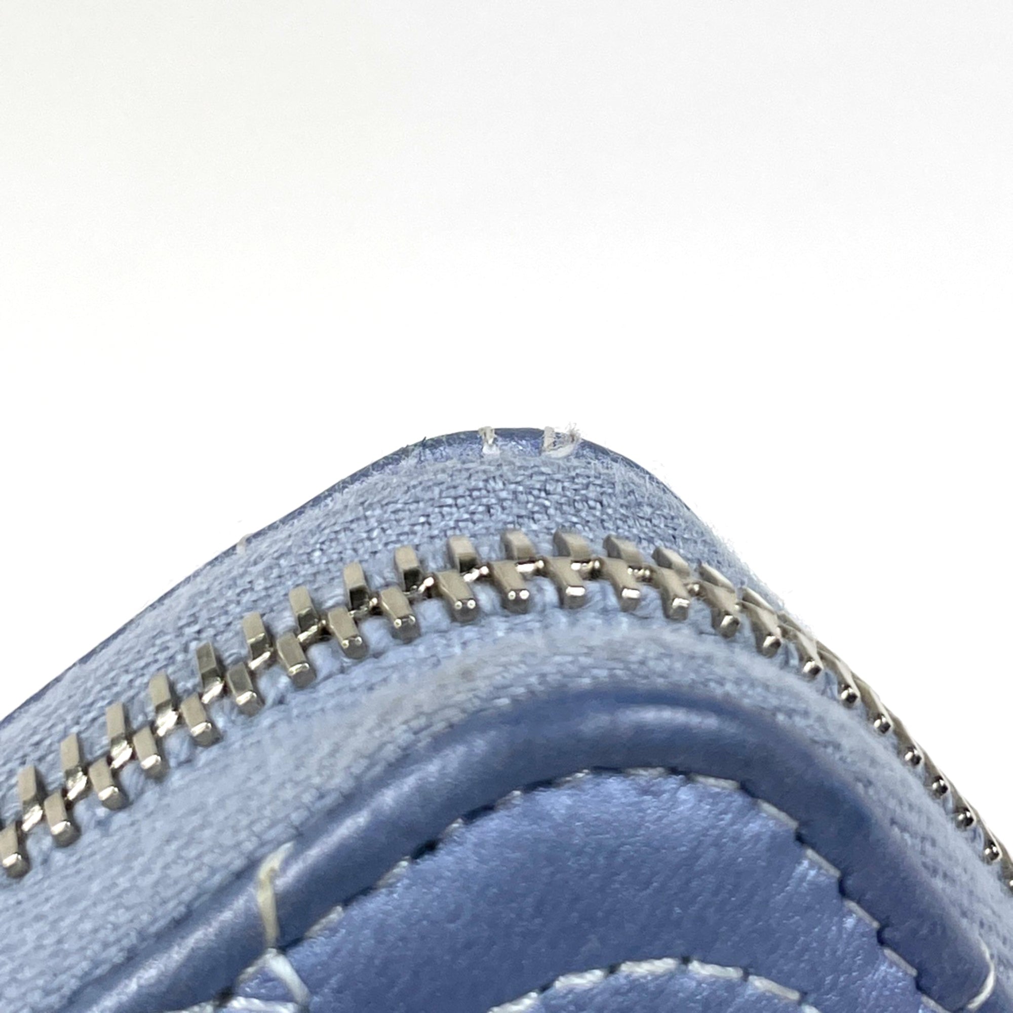 Chanel Camellia Blue Leather Rhinestone Long Wallet (Bi-Fold) (Pre-Owned)