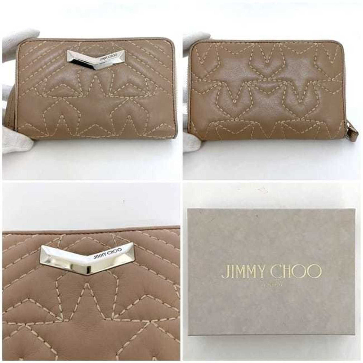 Jimmy Choo Pink Beige Leather Wallet (Bi-Fold) (Pre-Owned)