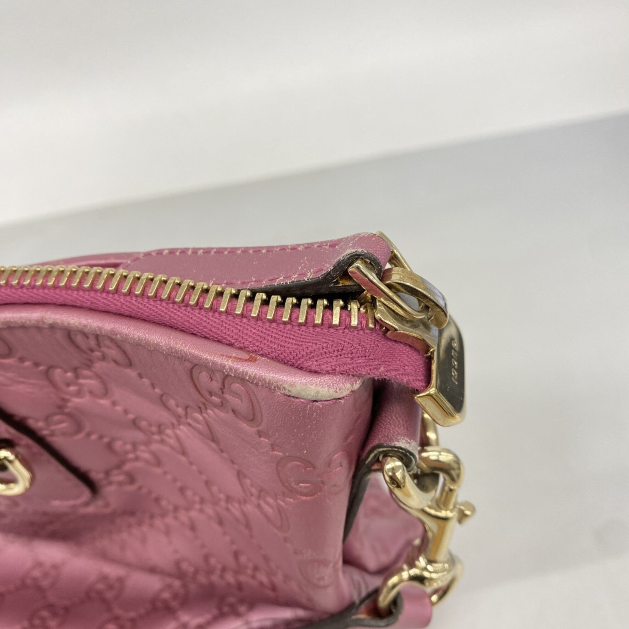 Gucci Pink Leather Tote Bag (Pre-Owned)