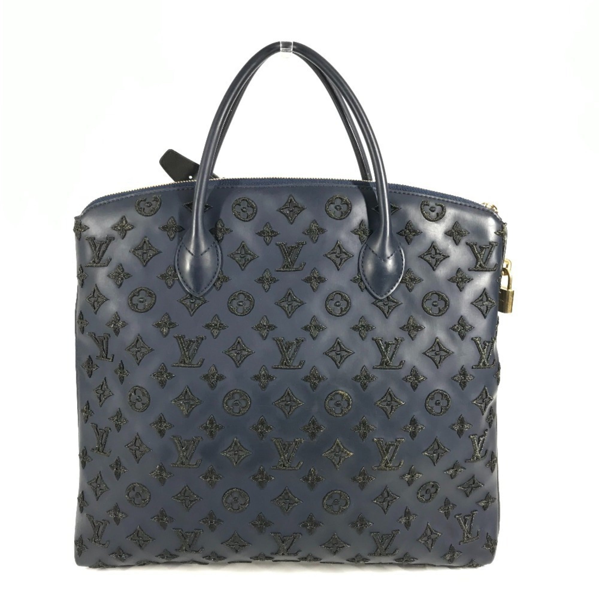 Louis Vuitton Black Blue Handbag Tote Bag (Pre-Owned)