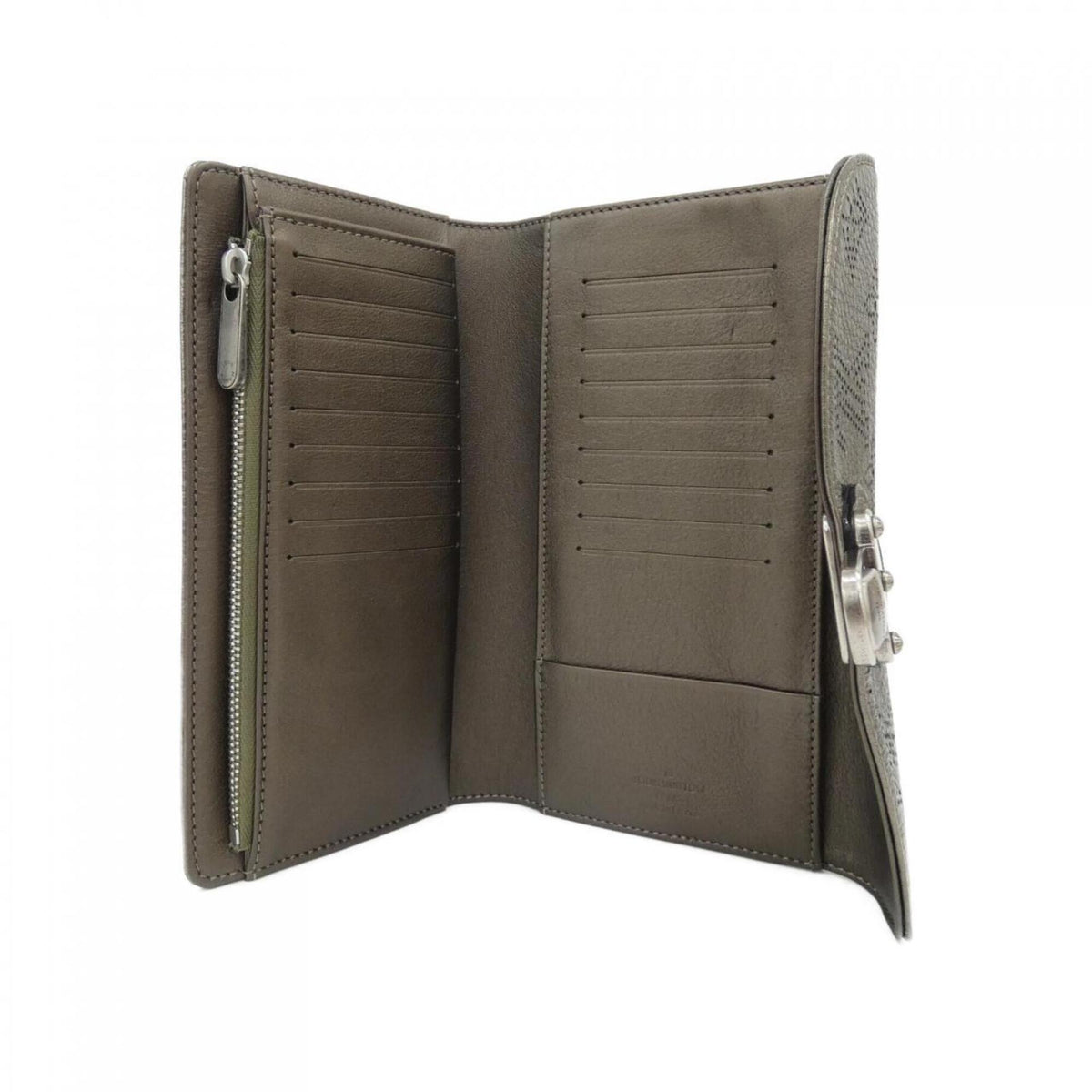 Louis Vuitton Bronze Matte Silver Leather Long Wallet (Bi-Fold) (Pre-Owned)