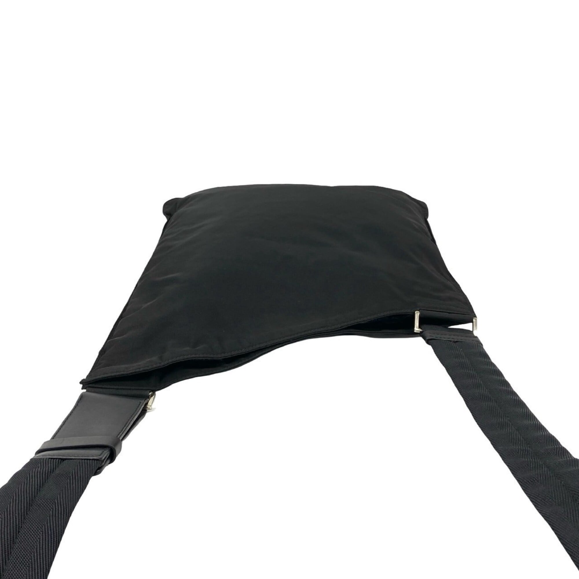 Prada Black Nylon Leather Shoulder Bag Sling Bag (Pre-Owned)