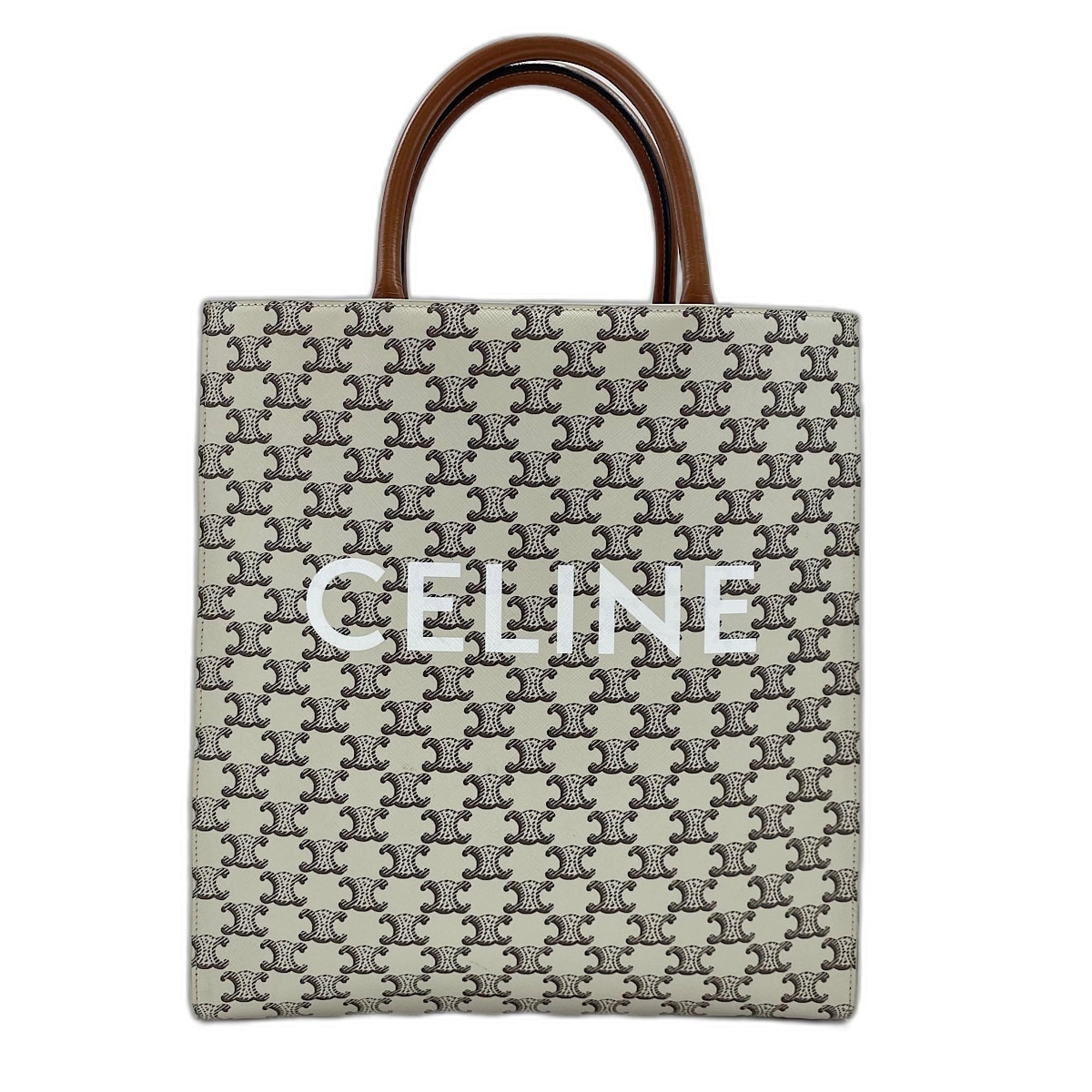 Celine White Handbag Shoulder Bag Tote Bag (Pre-Owned)