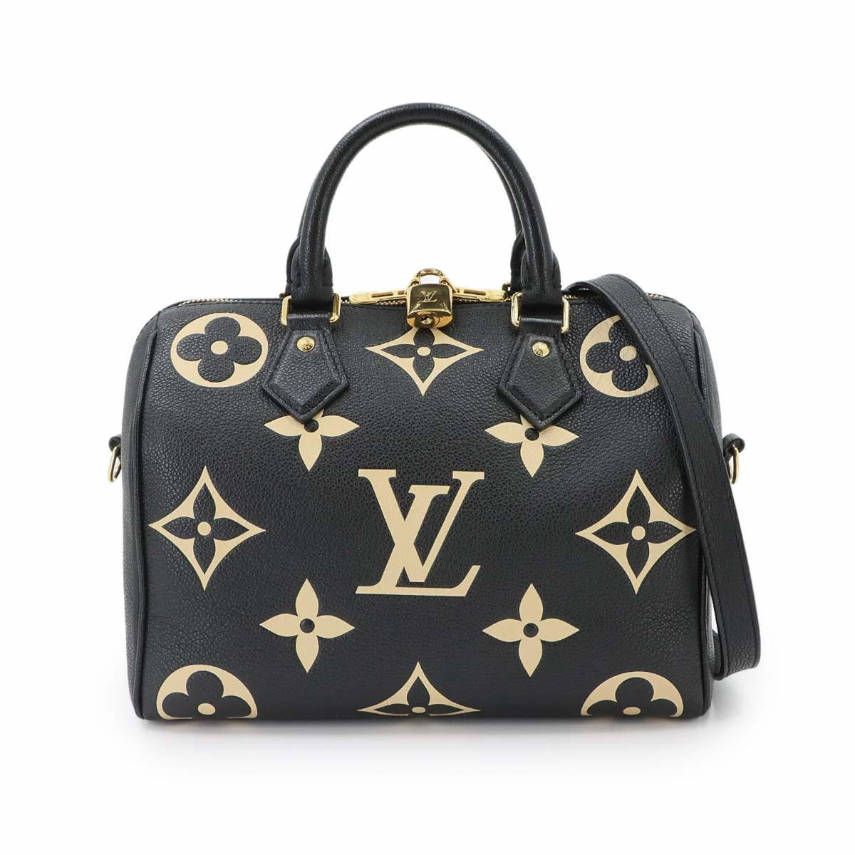 Louis Vuitton Beige Bicolor Black Monogram Monogram Empreinte Handbag (Pre-Owned)