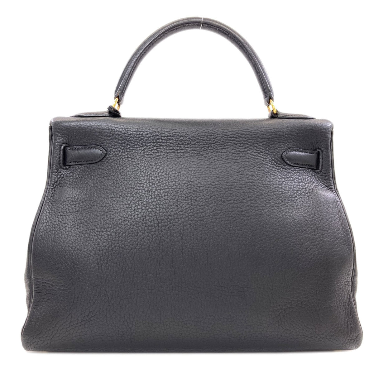 Hermes Kelly Black Taurillon Clemence Leather Handbag (Pre-Owned)