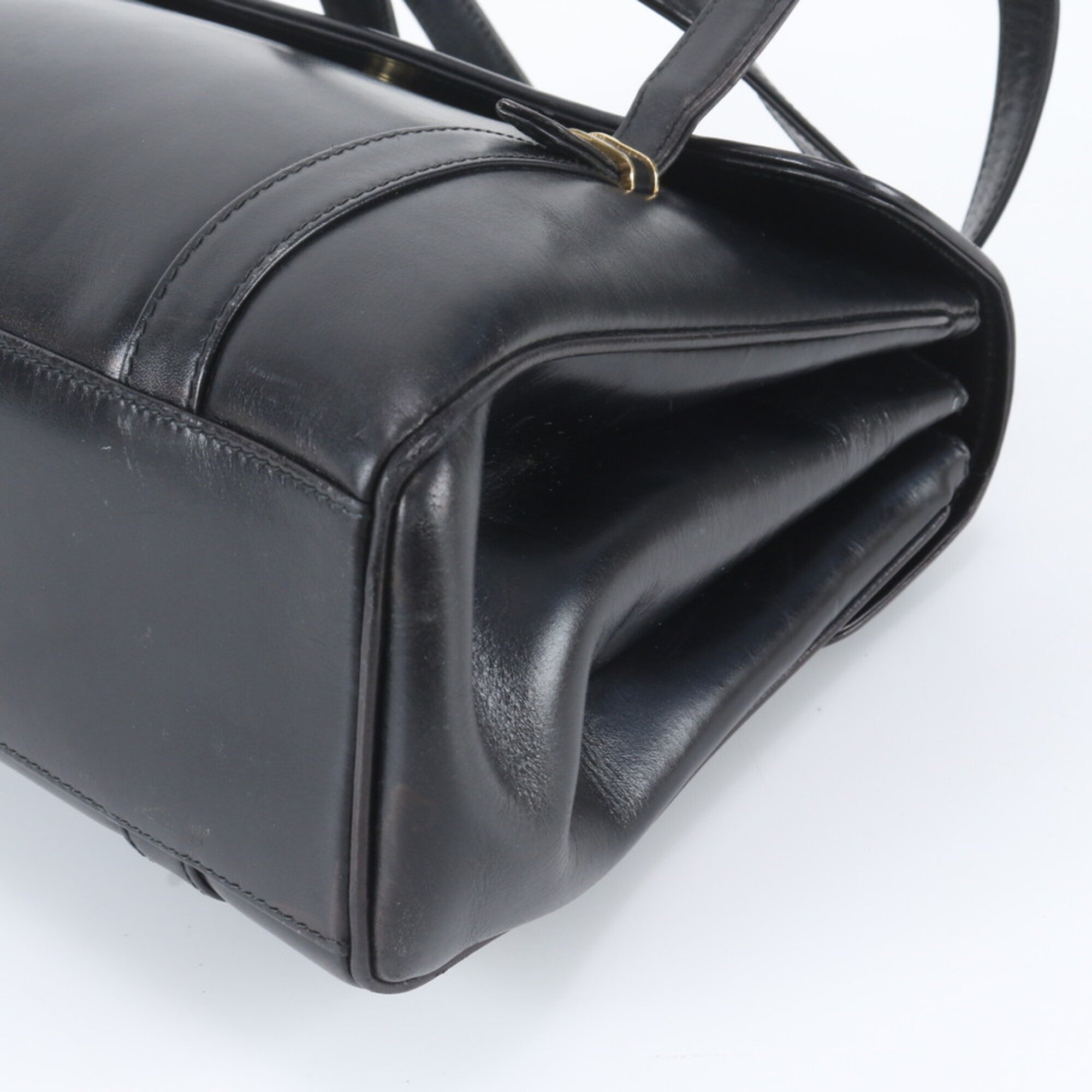 Gucci Black Leather Handbag Tote Bag (Pre-Owned)