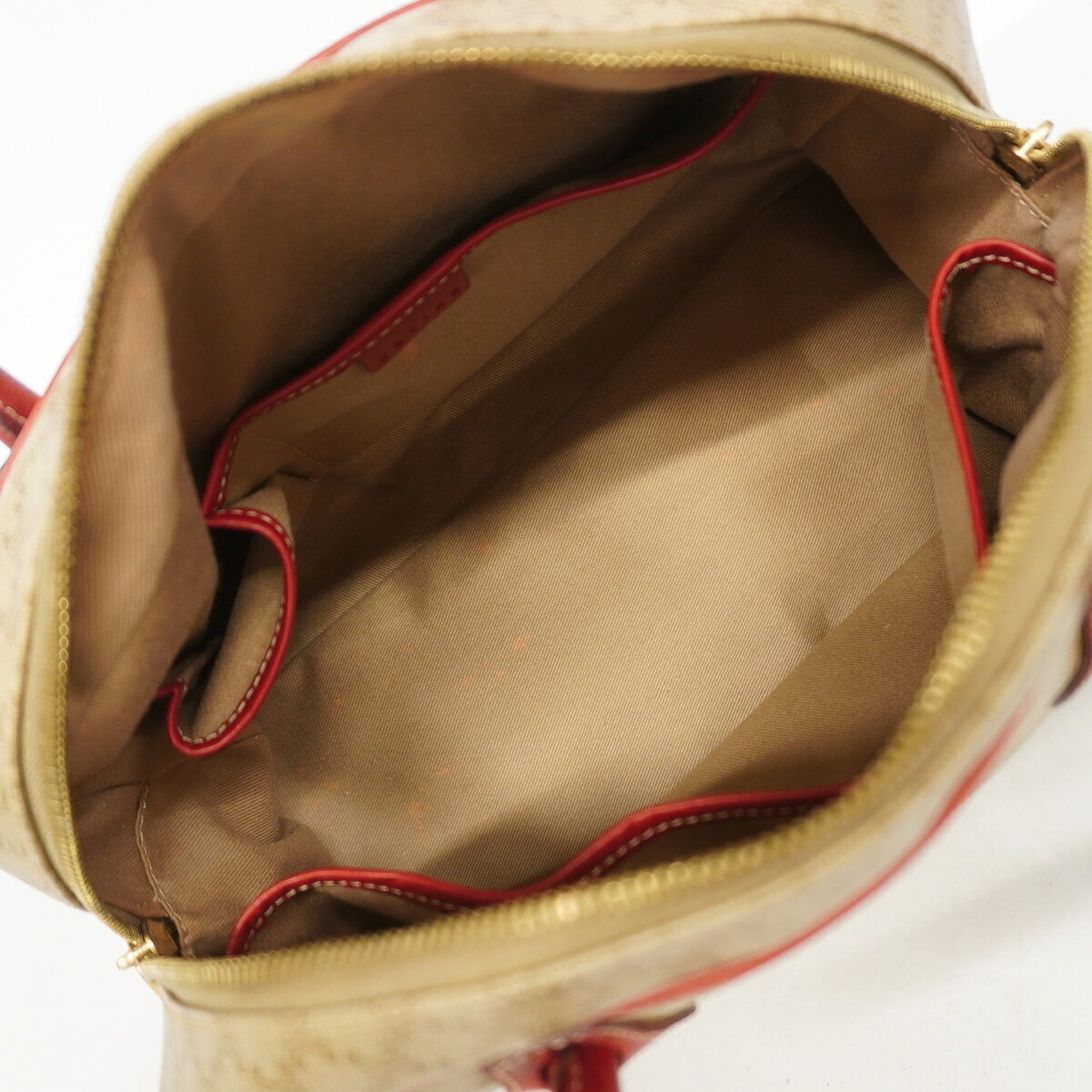 Celine Beige Red Color Pvc Handbag (Pre-Owned)