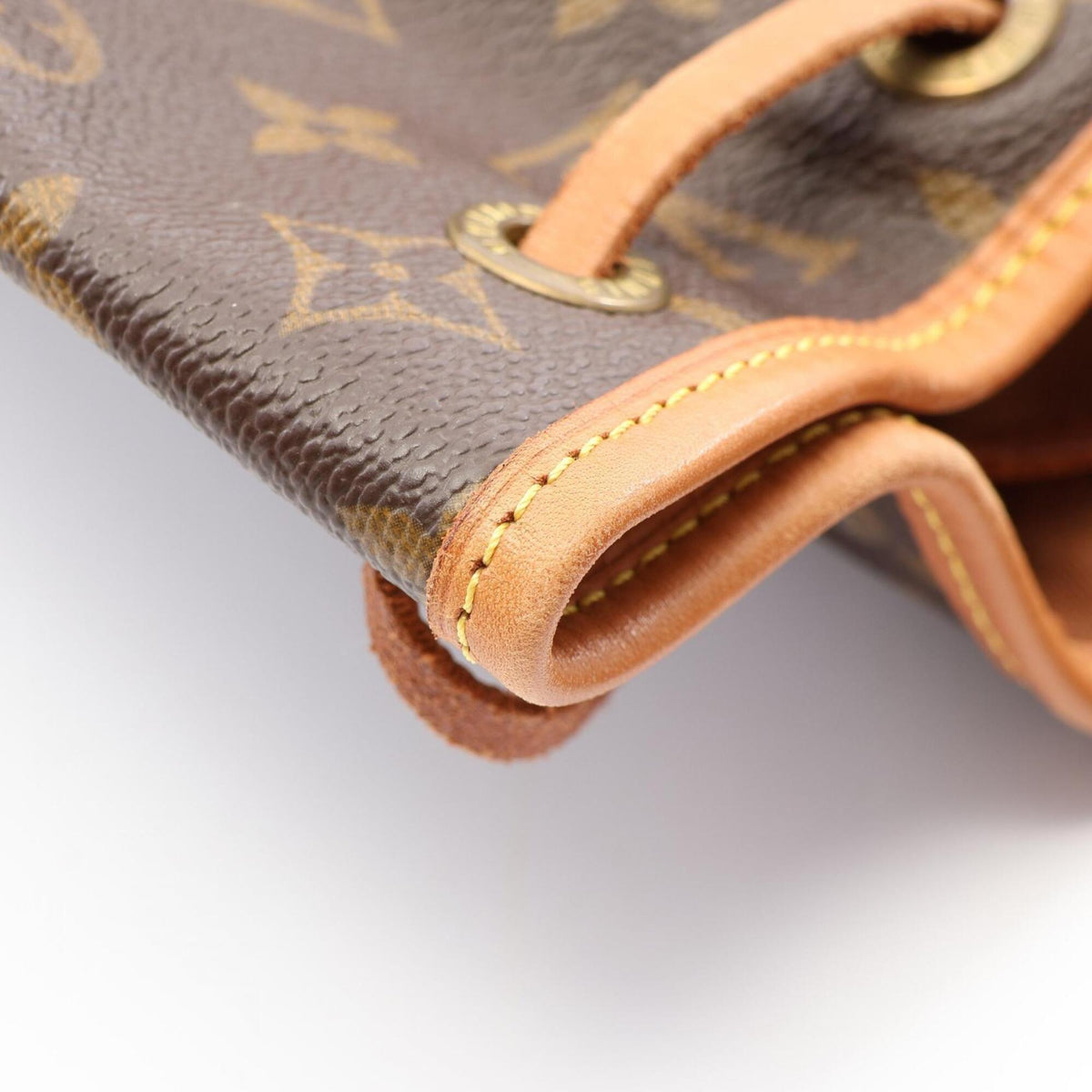 Louis Vuitton Brown Coated Canvas Leather Backpack Handbag (Pre-Owned)