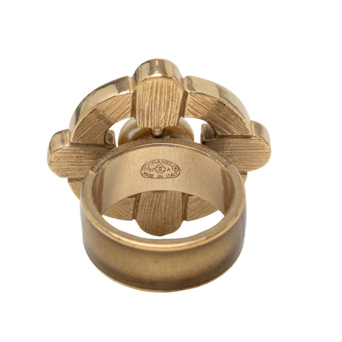 Chanel Gold Brown Band Ring (Pre-Owned)