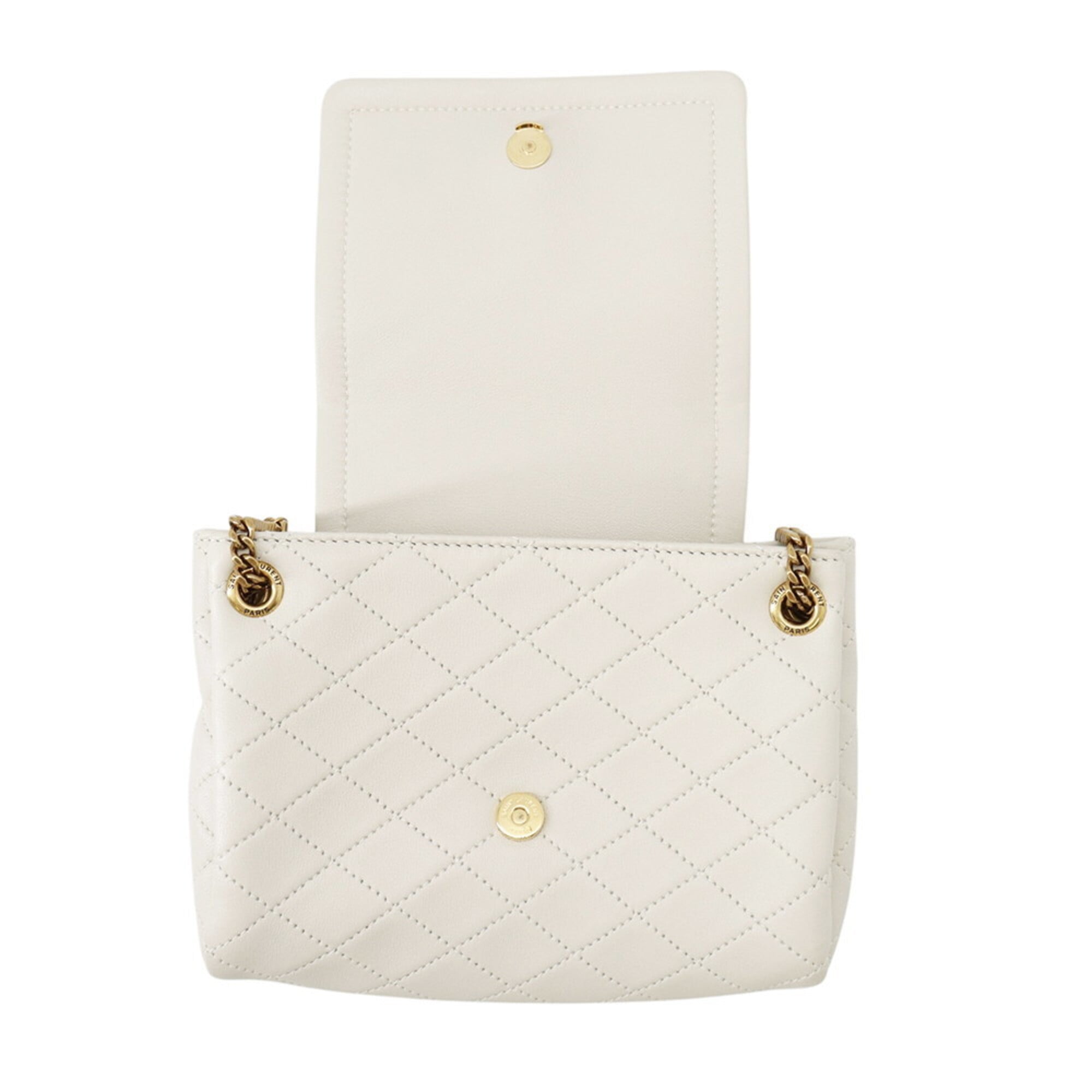 Saint Laurent White Leather Handbag Shoulder Bag (Pre-Owned)
