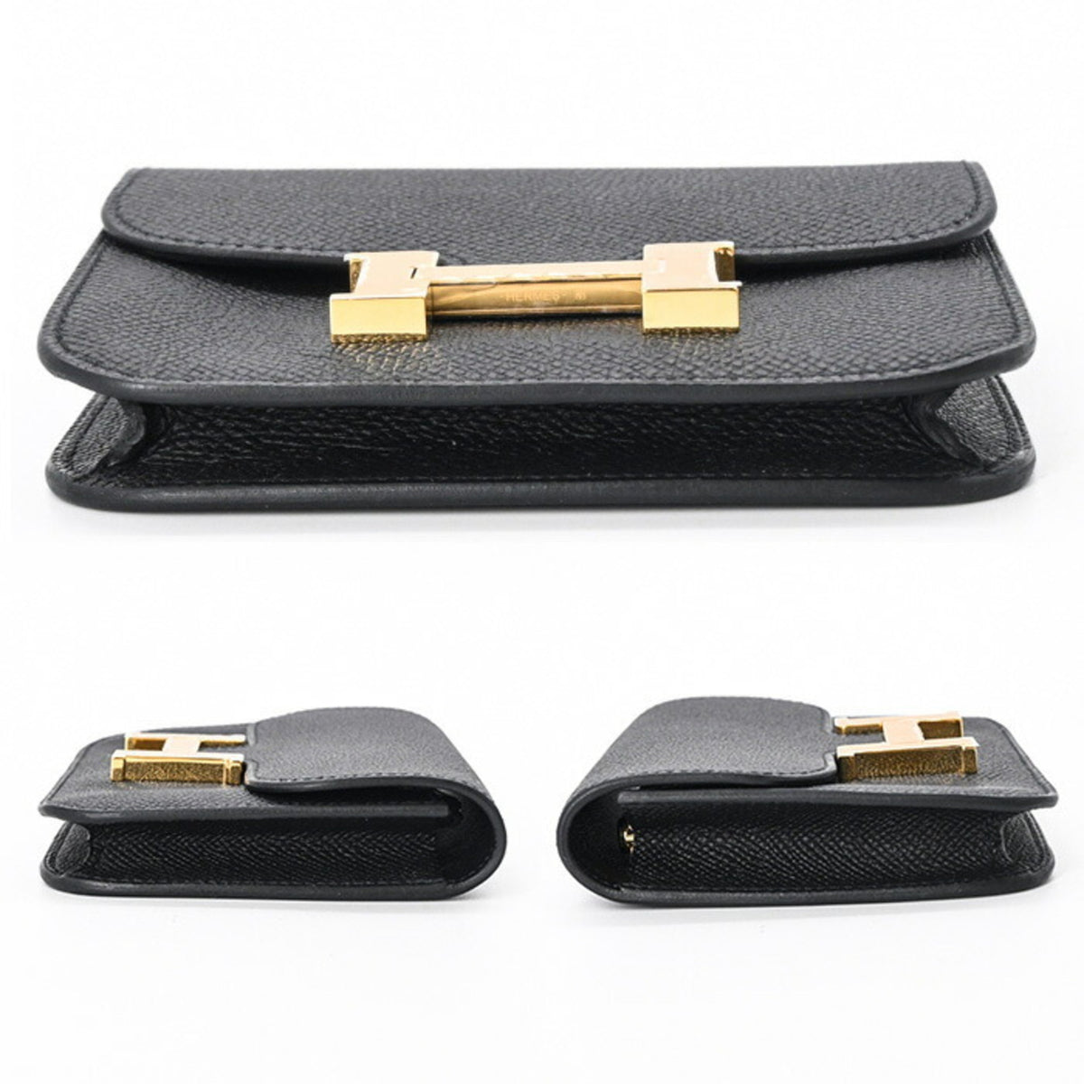 Hermes Constance Black Epsom Leather Wallet (Bi-Fold) (Pre-Owned)