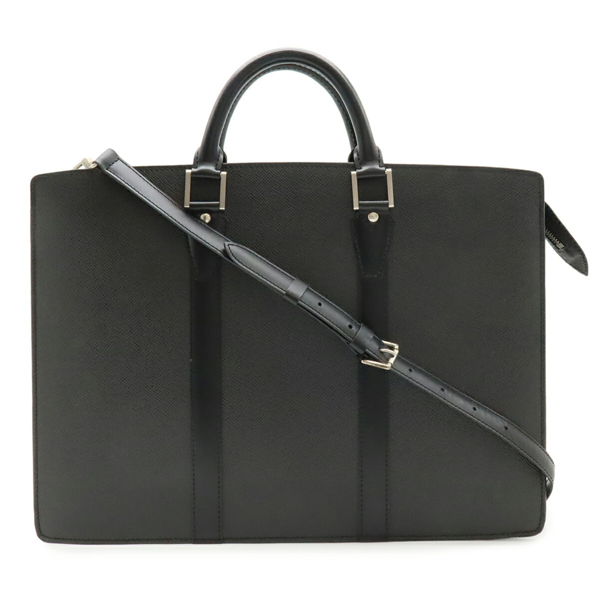 Louis Vuitton Ardoise Black Leather Handbag Shoulder Bag (Pre-Owned)