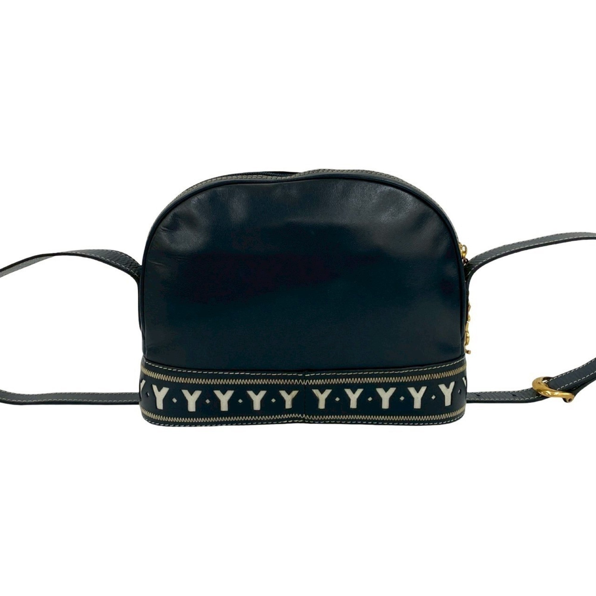 Yves Saint Laurent Navy Leather Shoulder Bag (Pre-Owned)