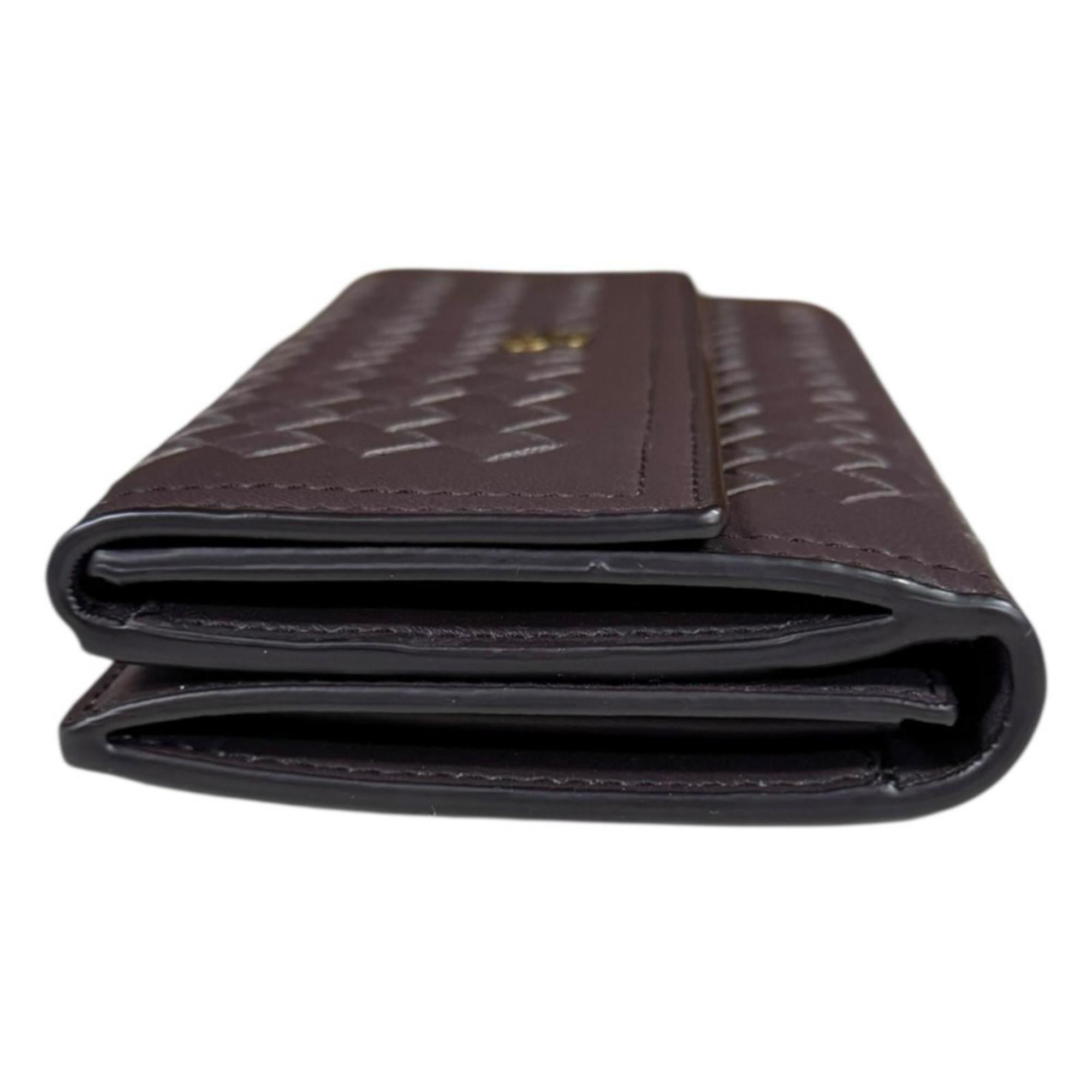 Bottega Veneta Brown Leather Long Wallet (Tri-Fold) (Pre-Owned)