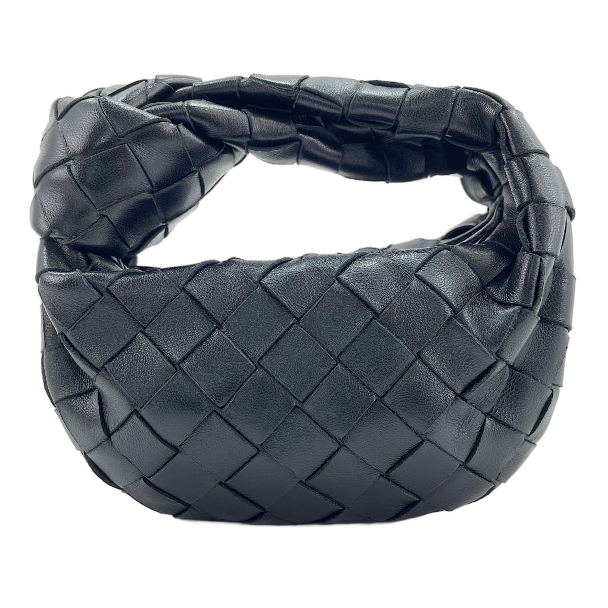Bottega Veneta Intrecciato Black Intrecciato Handbag (Pre-Owned)