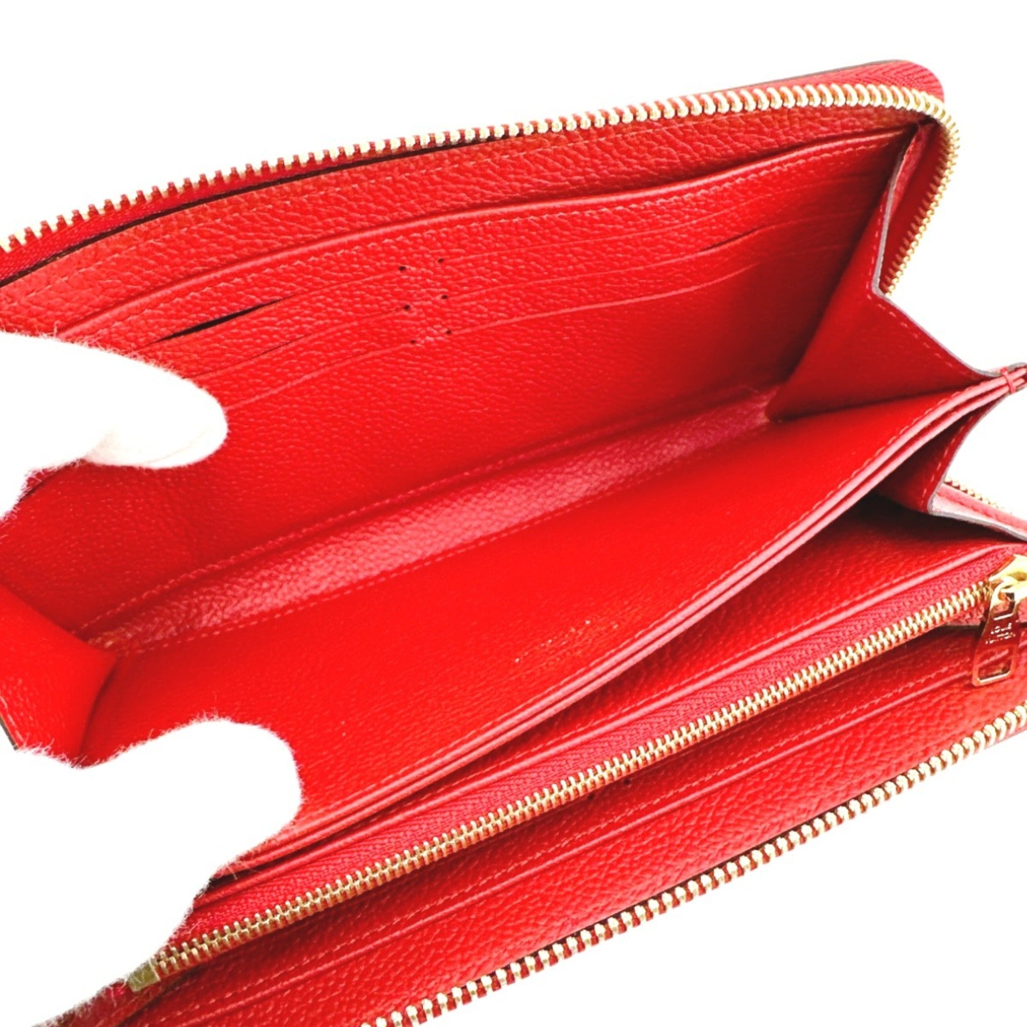 Louis Vuitton Red Color Monogram Empreinte Long Wallet (Bi-Fold) (Pre-Owned)
