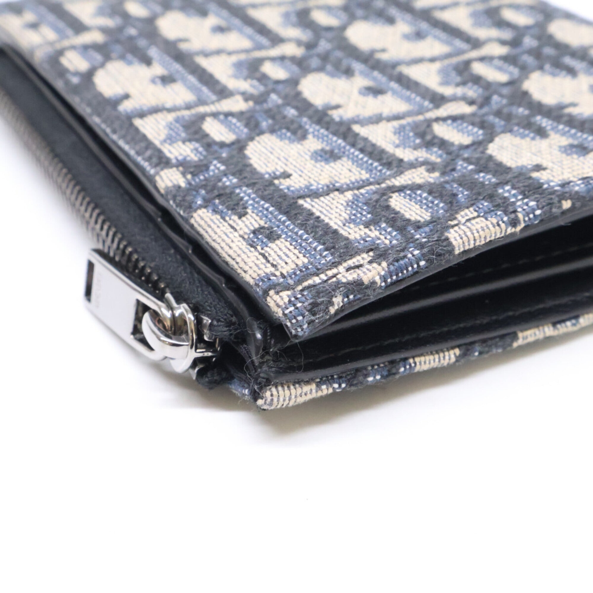 Christian Dior Navy Jacquard Wallet (Bi-Fold) (Pre-Owned)