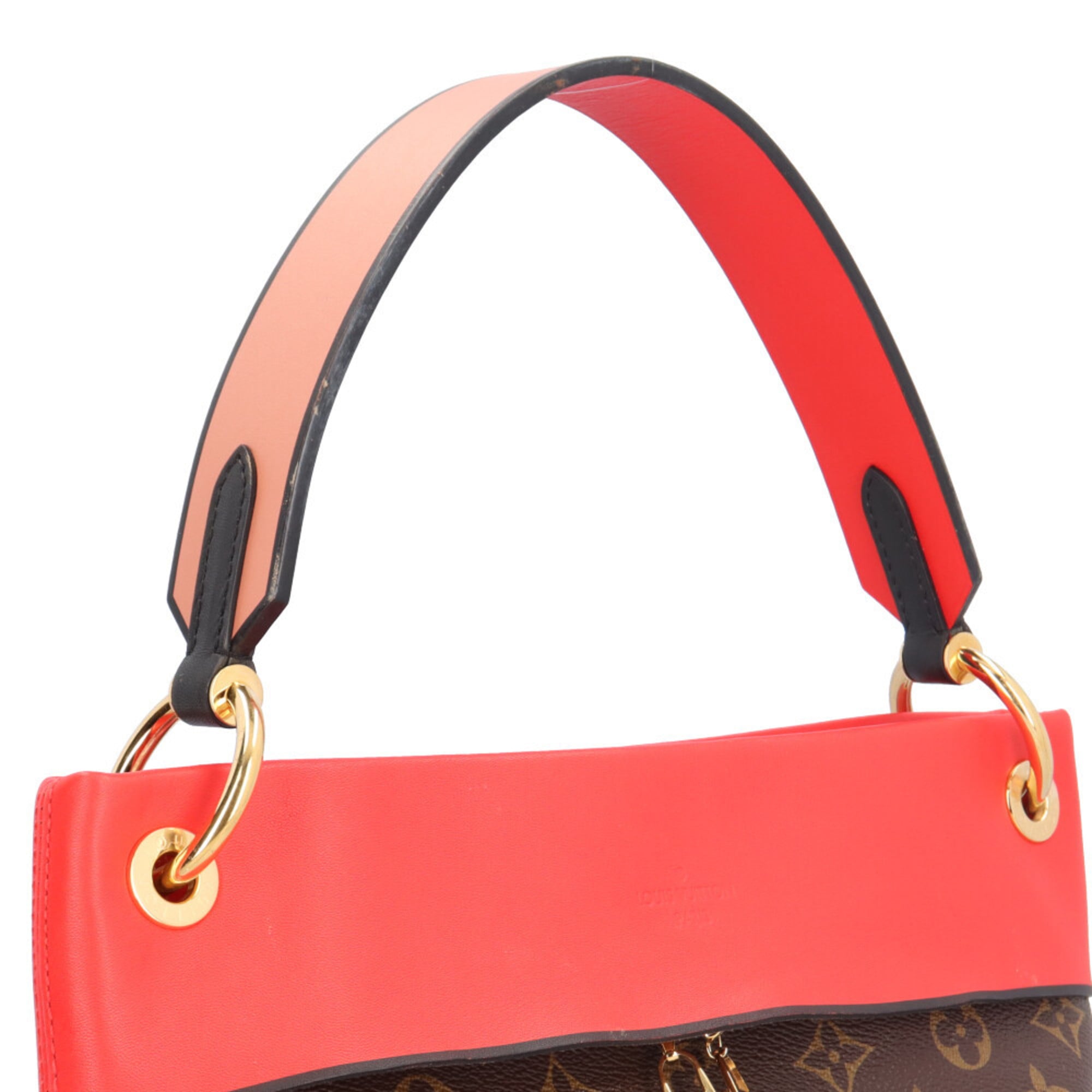 Louis Vuitton Brown Red Color Monogram Canvas Shoulder Bag (Pre-Owned)