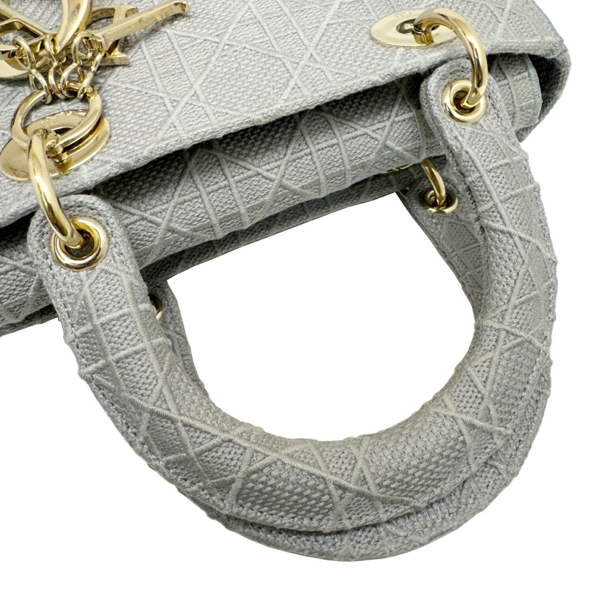 Christian Dior Gray Canvas Handbag Shoulder Bag (Pre-Owned)