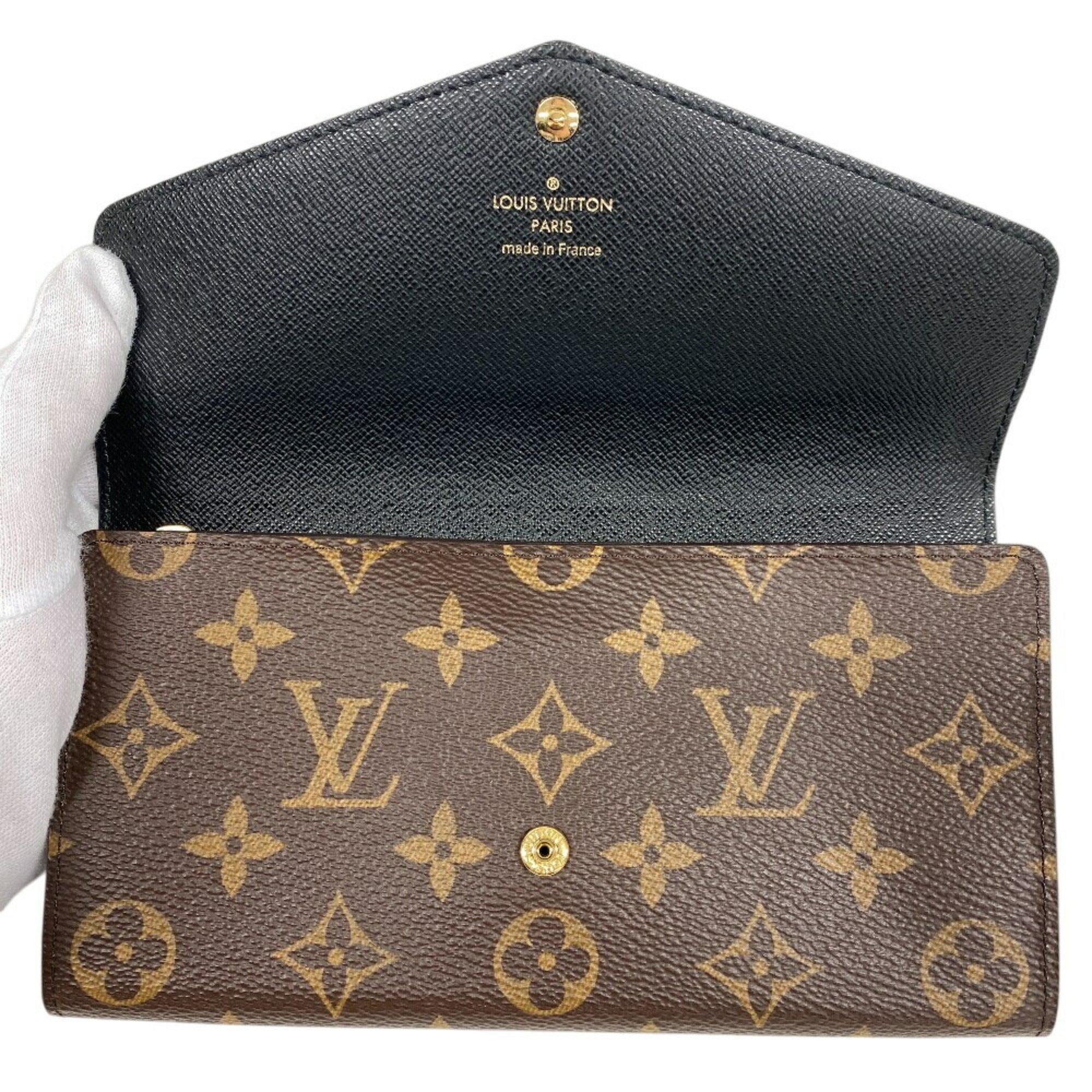 Louis Vuitton Brown Leather Wallet (Tri-Fold) (Pre-Owned)