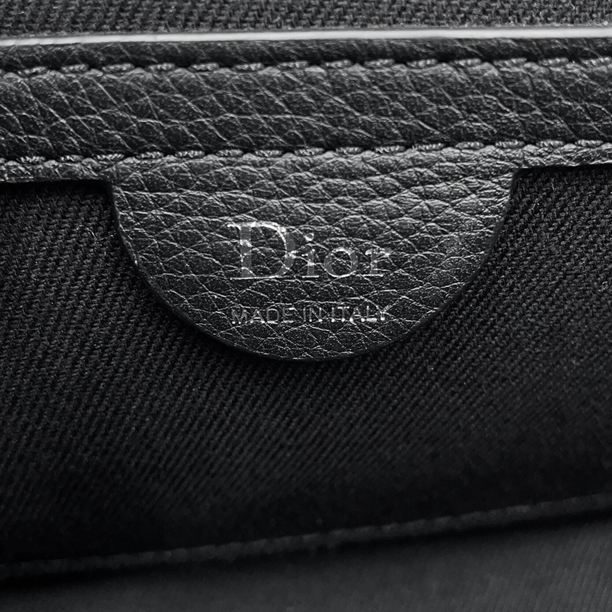 Christian Dior Black Leather Handbag Messenger Bag Shoulder Bag (Pre-Owned)